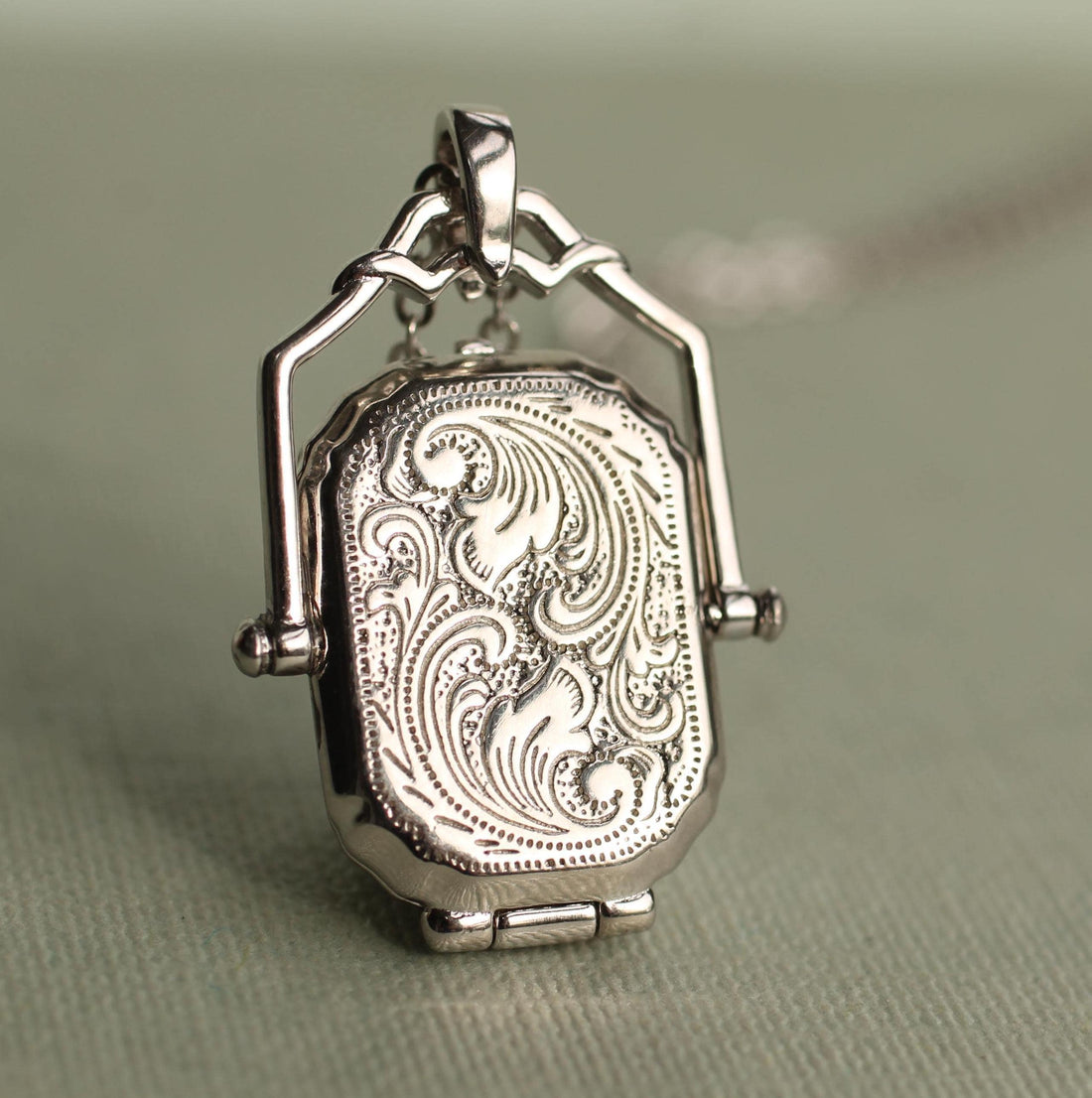 Gold Victorian Locket Necklace: Personalized Photo Pendant Memorial Gift