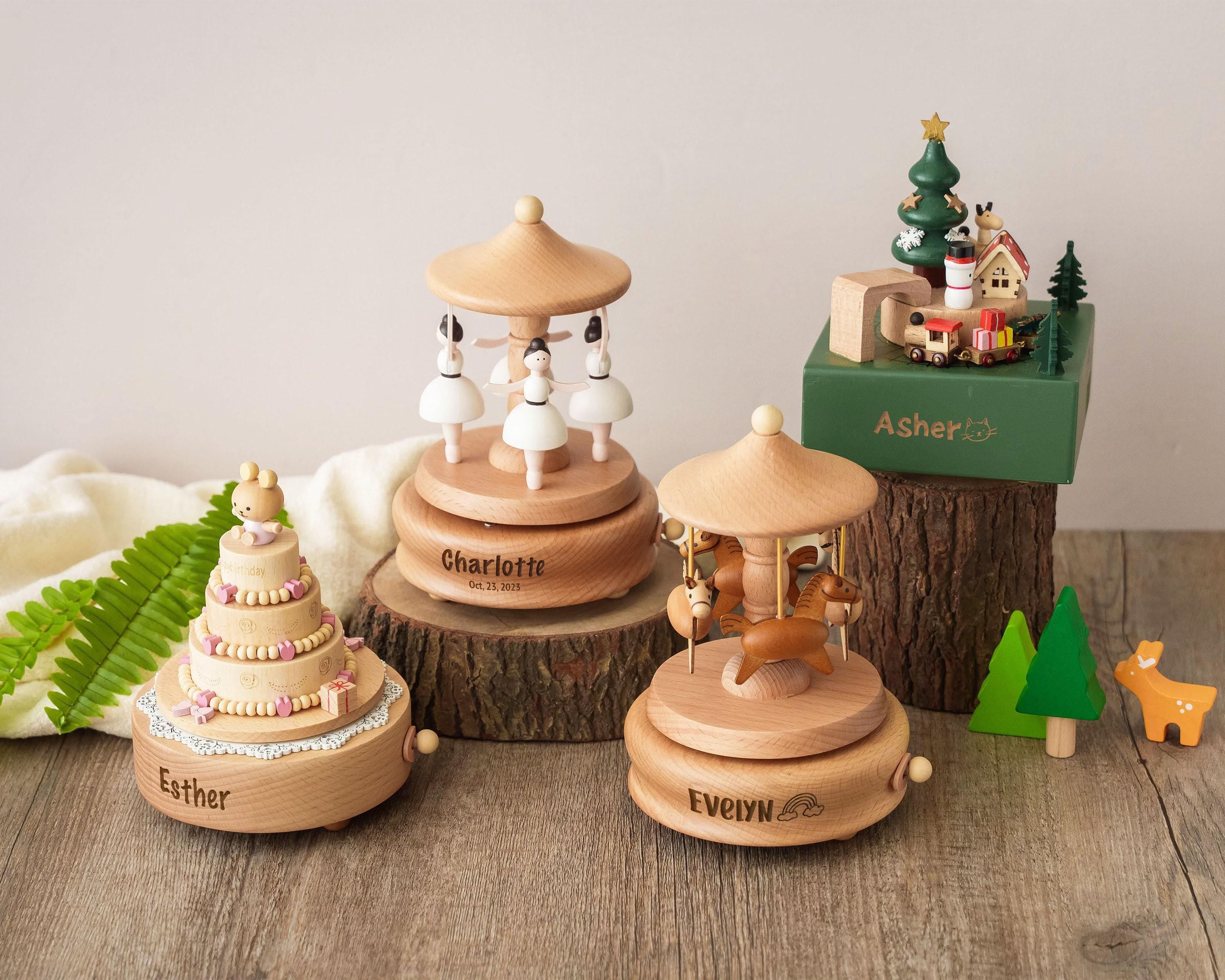 Personalized Wooden Train Music Box, Baby Shower Gift, 1st Birthday Gift, Keepsake Gift for Kids, Newborn Gifts, Engraved Name Music Box