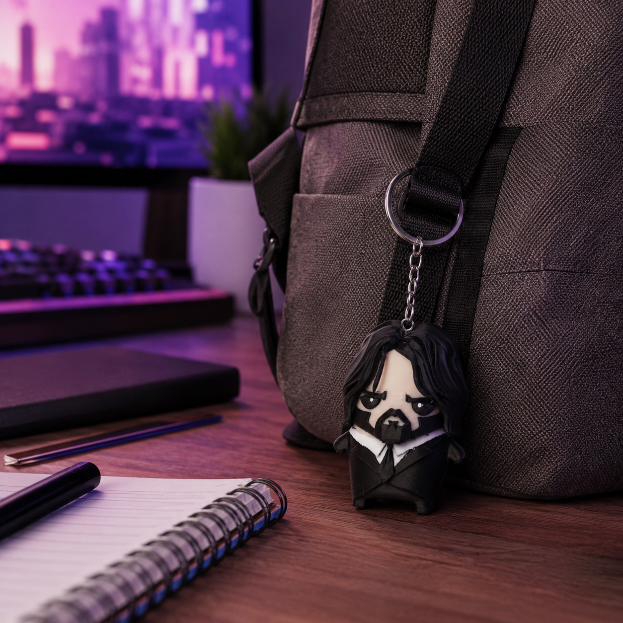 3D Printed Mini Character Keychain, 2.4 Inch PLA Bag Charm, Backpack Accessory, Multiple Designs