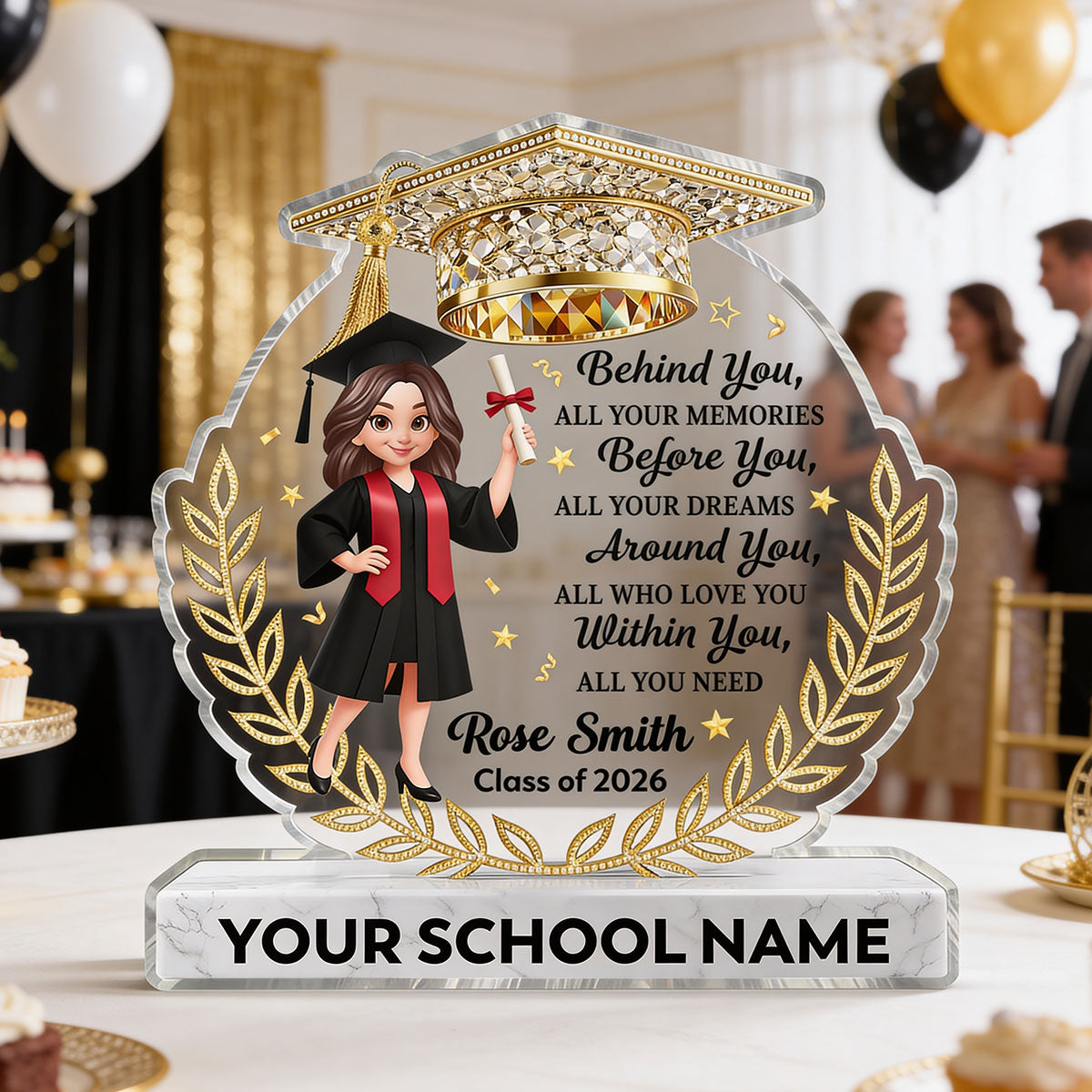 Before You All Your Dreams Graduation - Personalized Acrylic Block Plaque - Graduation Gift For Graduates, Daughter, Son