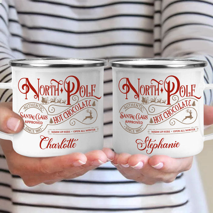 Warm Up Here, Open All Winter - Kid Personalized Hot Chocolate Mug, Cup - Christmas Gift For Birthday Party Favors, Birthday Gift
