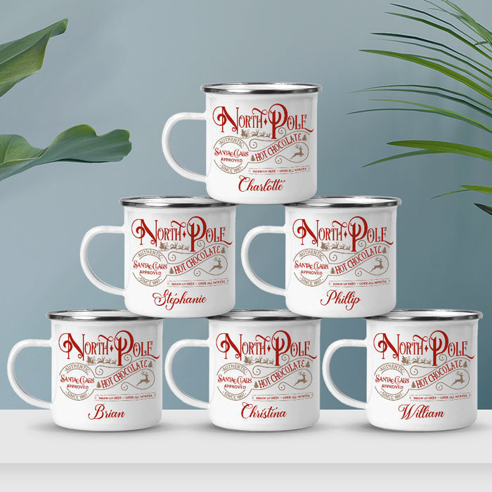 Warm Up Here, Open All Winter - Kid Personalized Hot Chocolate Mug, Cup - Christmas Gift For Birthday Party Favors, Birthday Gift