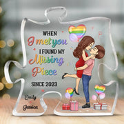 You Are The Missing Piece - Couple Personalized Custom Puzzle Shaped Acrylic Plaque - Gift For Husband Wife, Anniversary, LGBTQ+