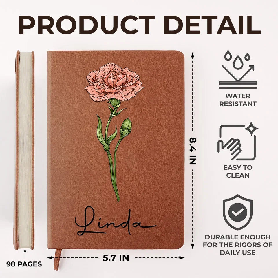 Best Friends Are The Petals Of Life’s Beauty - Bestie Personalized Custom Leather Journal - Gift For Best Friends, BFF, Sisters