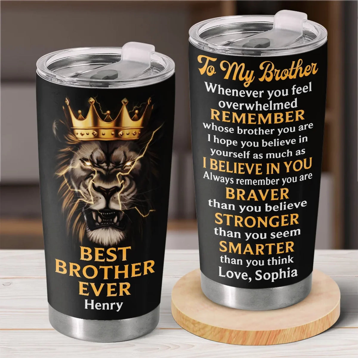 Brother, Never Forget Your Strength - Family Personalized Custom Tumbler - Gift For Family Members, Siblings, Brothers, Sisters