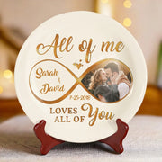 Custom Photo All My Heart, All My Love - Couple Personalized Custom Ceramic Plate - Gift For Husband Wife, Anniversary