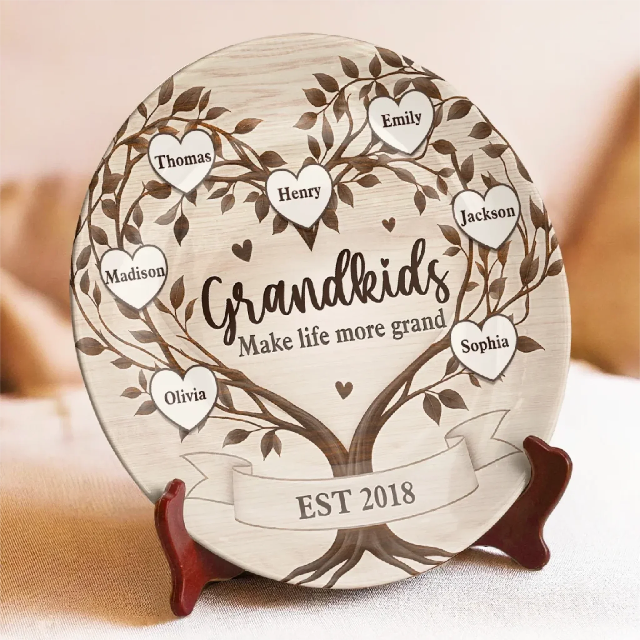 Family Is A Gift That Lasts Forever - Family Personalized Custom Ceramic Plate - Mother's Day, Gift For Mom, Grandma