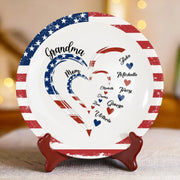 Love Woven Through Generations - Family Personalized Custom Ceramic Plate - Mother's Day, Gift For Mom, Grandma