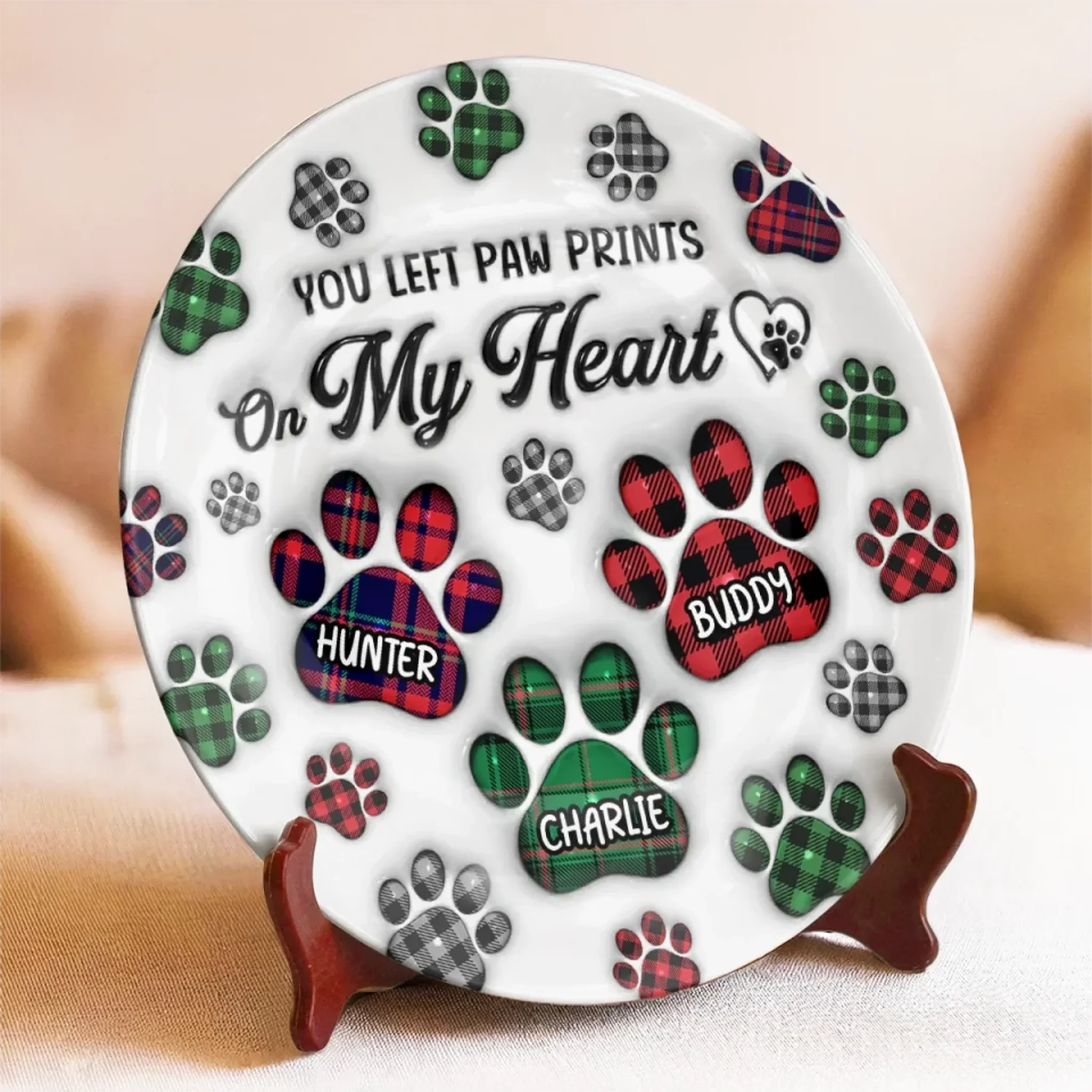 Until We Meet Again, My Sweet Friend - Memorial Personalized Custom 3D Inflated Effect Printed Ceramic Plate - Sympathy Gift For Pet Owners, Pet Lovers