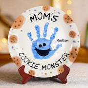 Mama's Cookie Monster - Family Personalized Custom Ceramic Plate - Mother's Day, Gift For Mom, Grandma