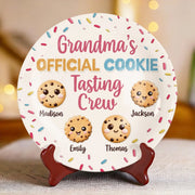 Mom’s Official Cookie Taster - Family Personalized Custom Ceramic Plate - Mother's Day, Gift For Mom, Grandma