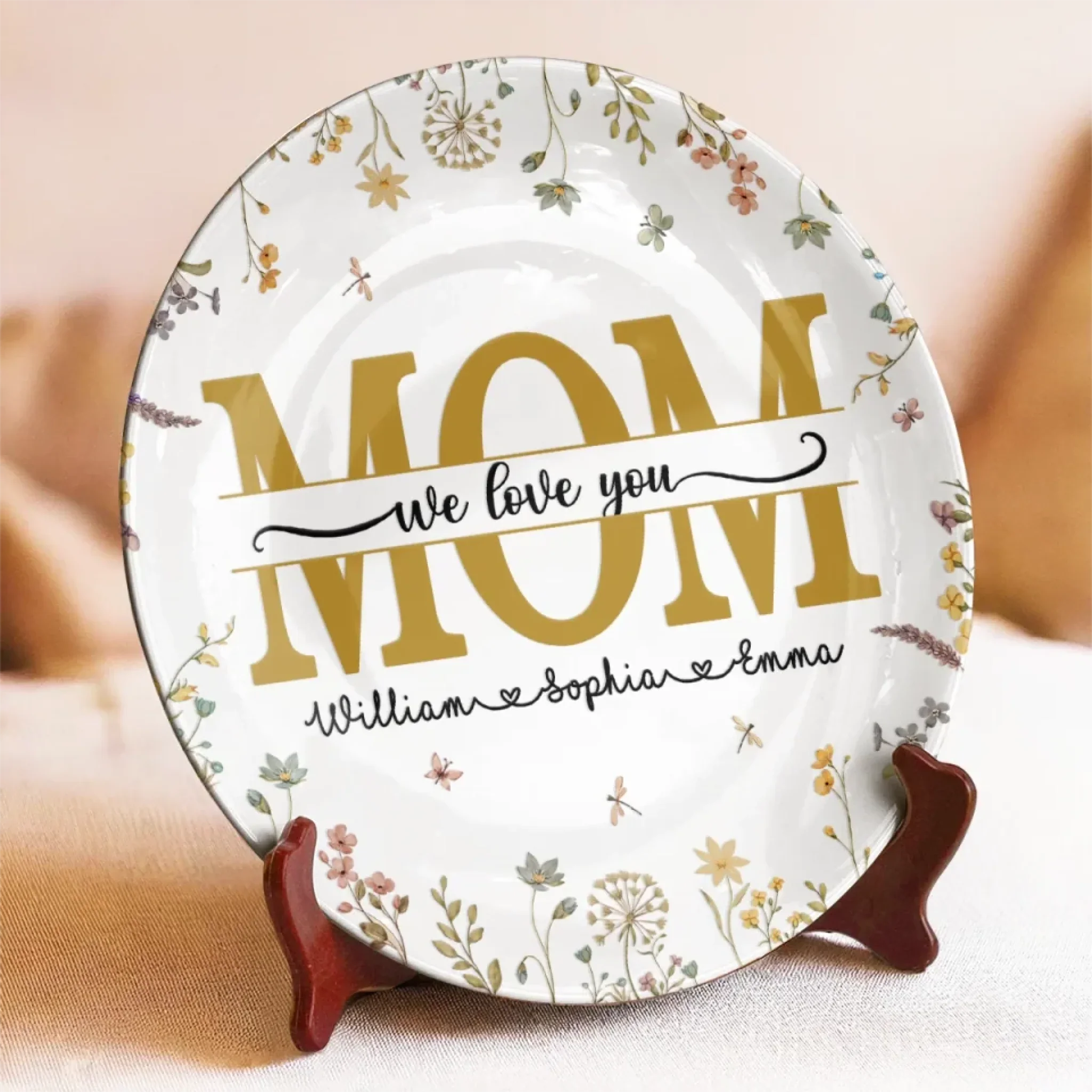 You Are Our Heart, Mom - Family Personalized Custom Ceramic Plate - Mother's Day, Gift For Mom, Grandma