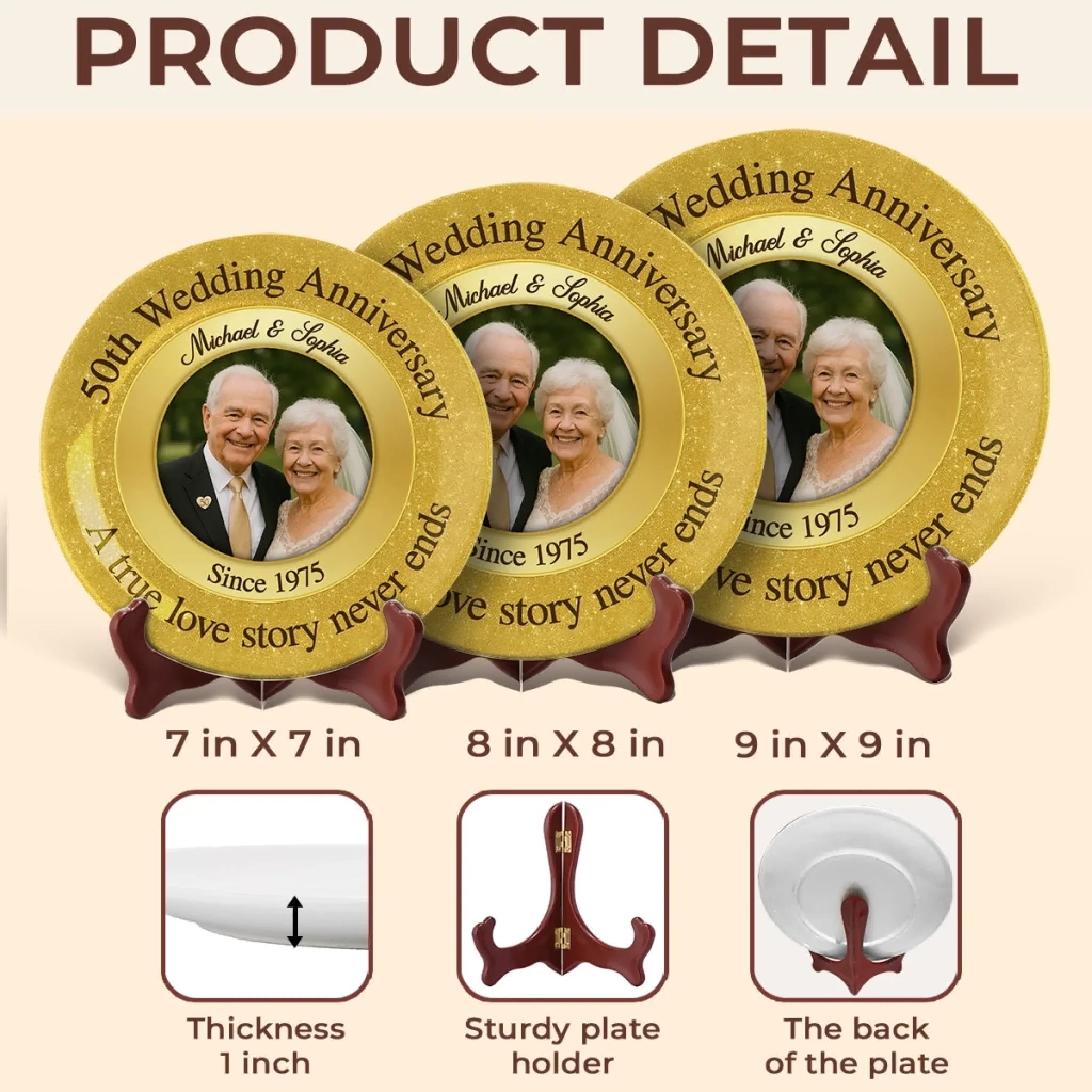 Custom Photo Together Forevermore - Couple Personalized Custom Ceramic Plate - Gift For Husband Wife, Anniversary