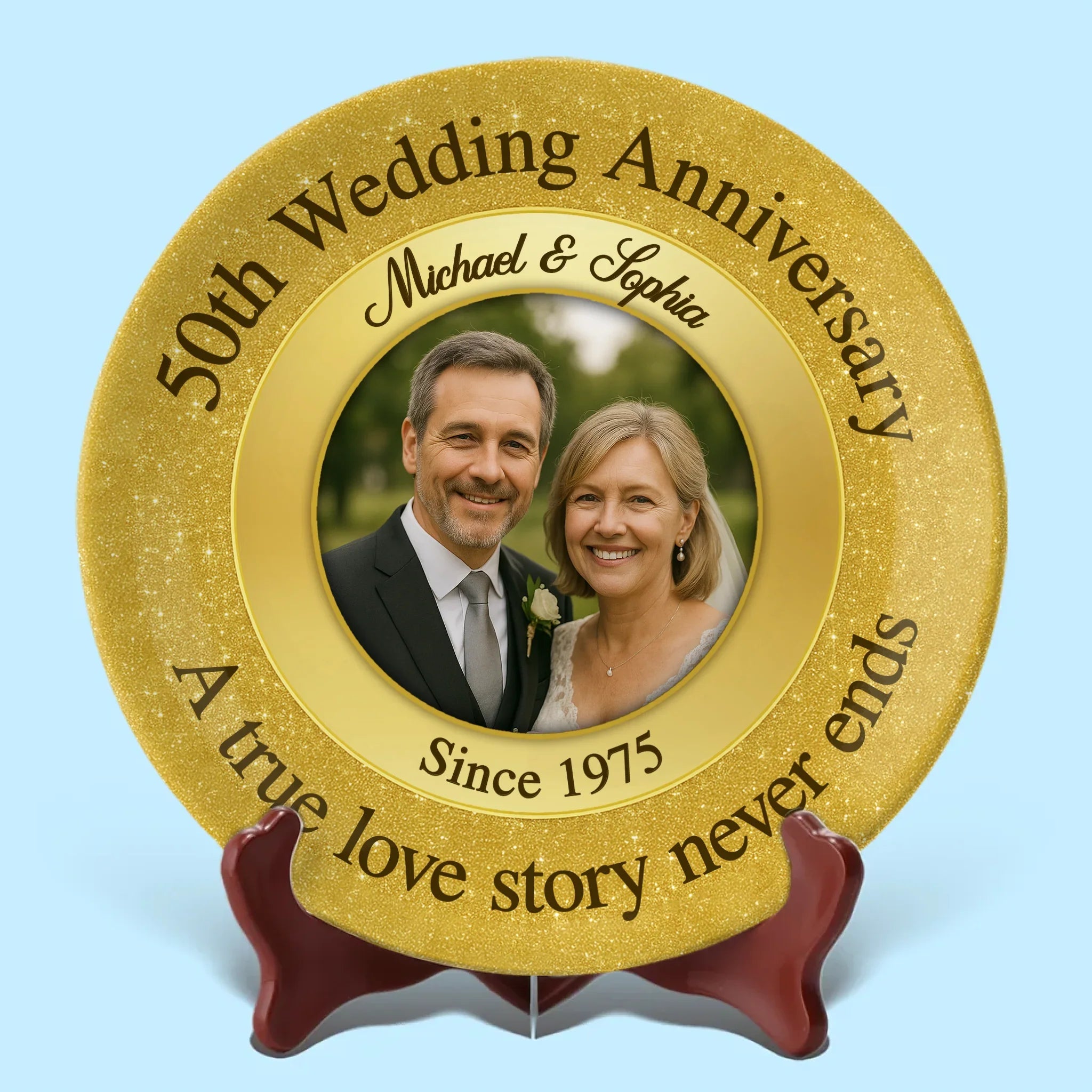 Custom Photo Together Forevermore - Couple Personalized Custom Ceramic Plate - Gift For Husband Wife, Anniversary