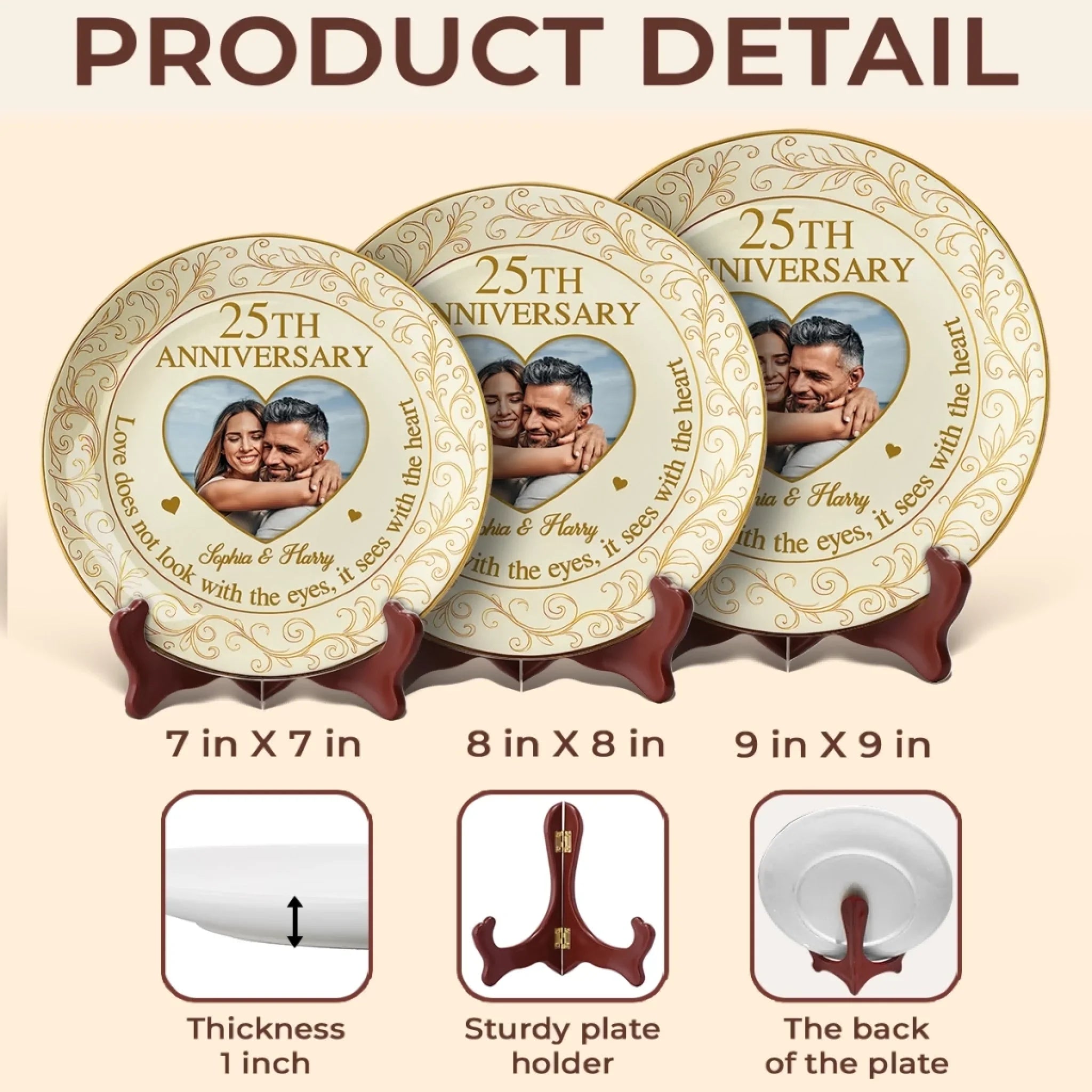 Custom Photo A Love That Lasts - Couple Personalized Custom Ceramic Plate - Gift For Husband Wife, Anniversary