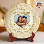 Custom Photo A Love That Lasts - Couple Personalized Custom Ceramic Plate - Gift For Husband Wife, Anniversary