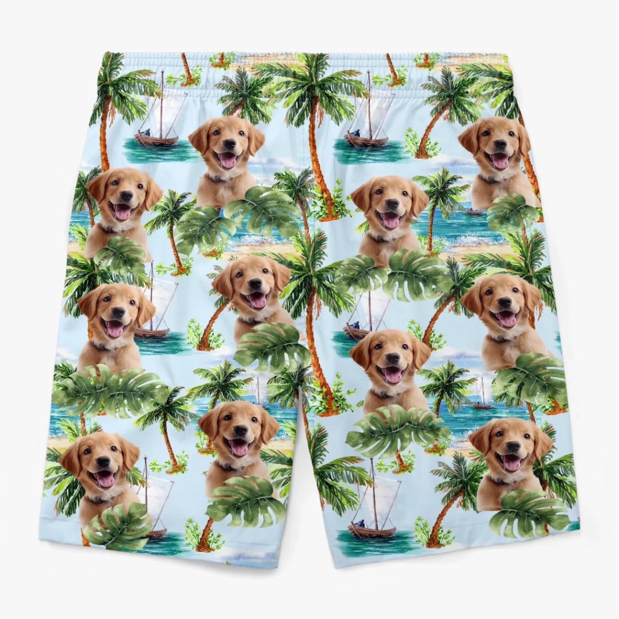 Custom Photo Paws And Paradise - Dog & Cat Personalized Custom Tropical Hawaiian Aloha Men Beach Shorts - Summer Vacation Gift For Pet Owners, Pet Lovers