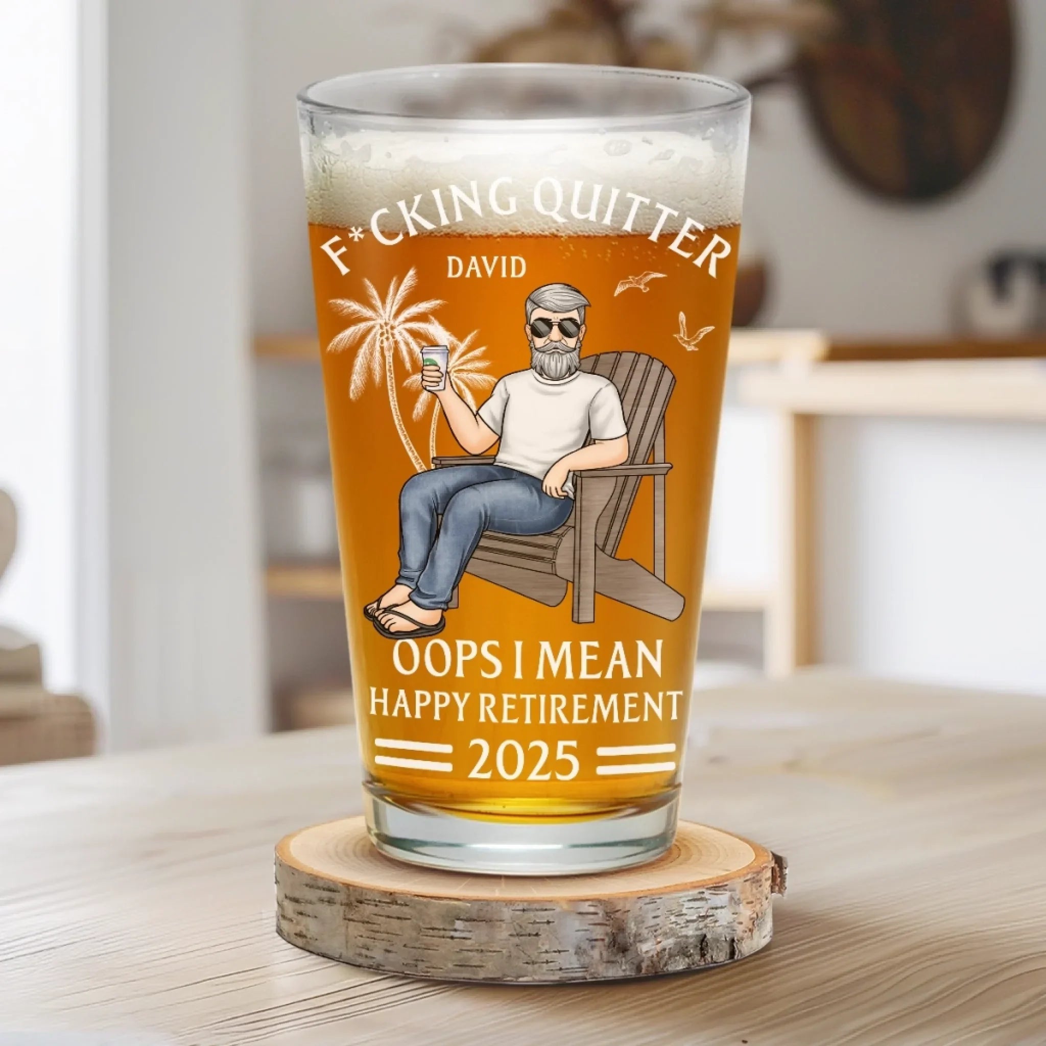Peace Out, Productivity Killer - Coworker Personalized Custom Beer Glass - Appreciation, Retirement Gift For Coworkers, Work Friends, Colleagues