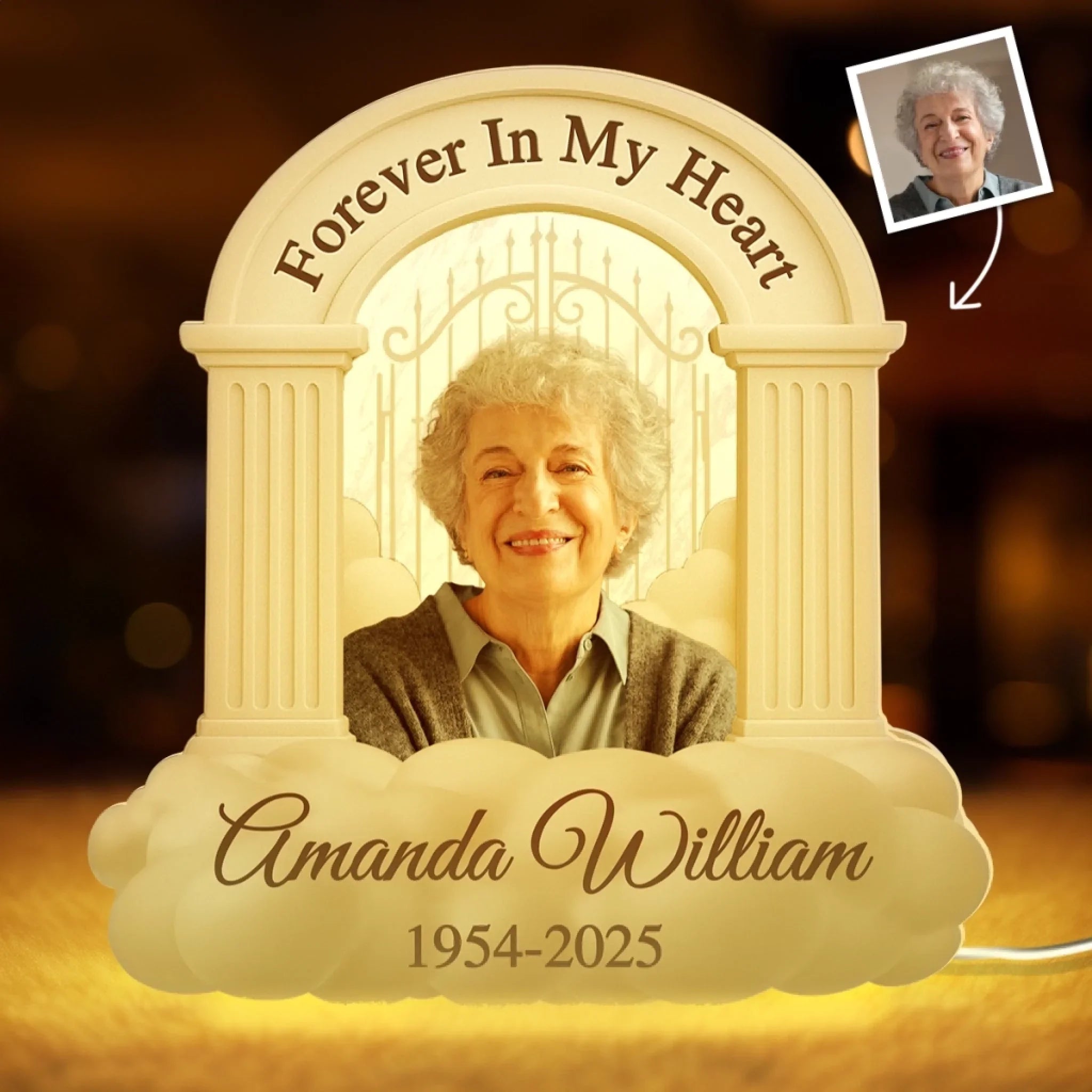Custom Photo Shaped Light Box - Personalized Memorial Sympathy Gifts For Loss Of Mom, Dad - In Loving Memory