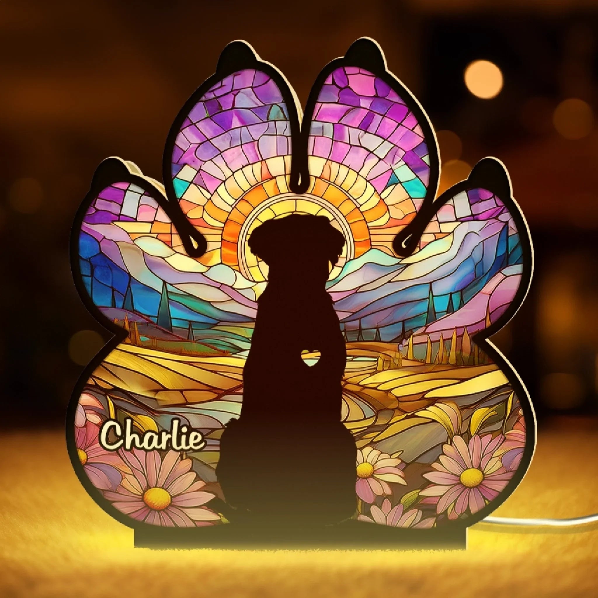 Custom Shaped Light Box - Personalized Pet Memorial Gifts For Dogs - My Sunshine On Rainy Days