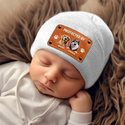 Custom Baby Beanie Hat - Personalized Baby Shower, Gender Reveal Gifts For New Moms, New Dads, New Parents, Dog Dad And Mom - Nap Safe, Dogs On Watch