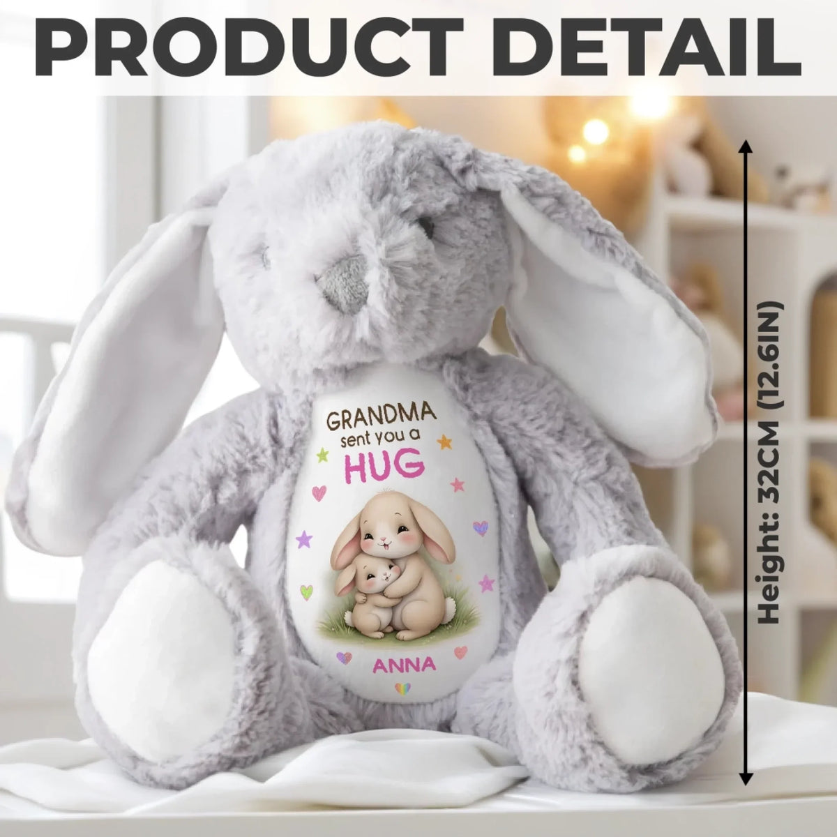 Custom Easter Bunny Plush - Personalized Birthday Gifts For Mom, Grandma - Love Wrapped In A Hug
