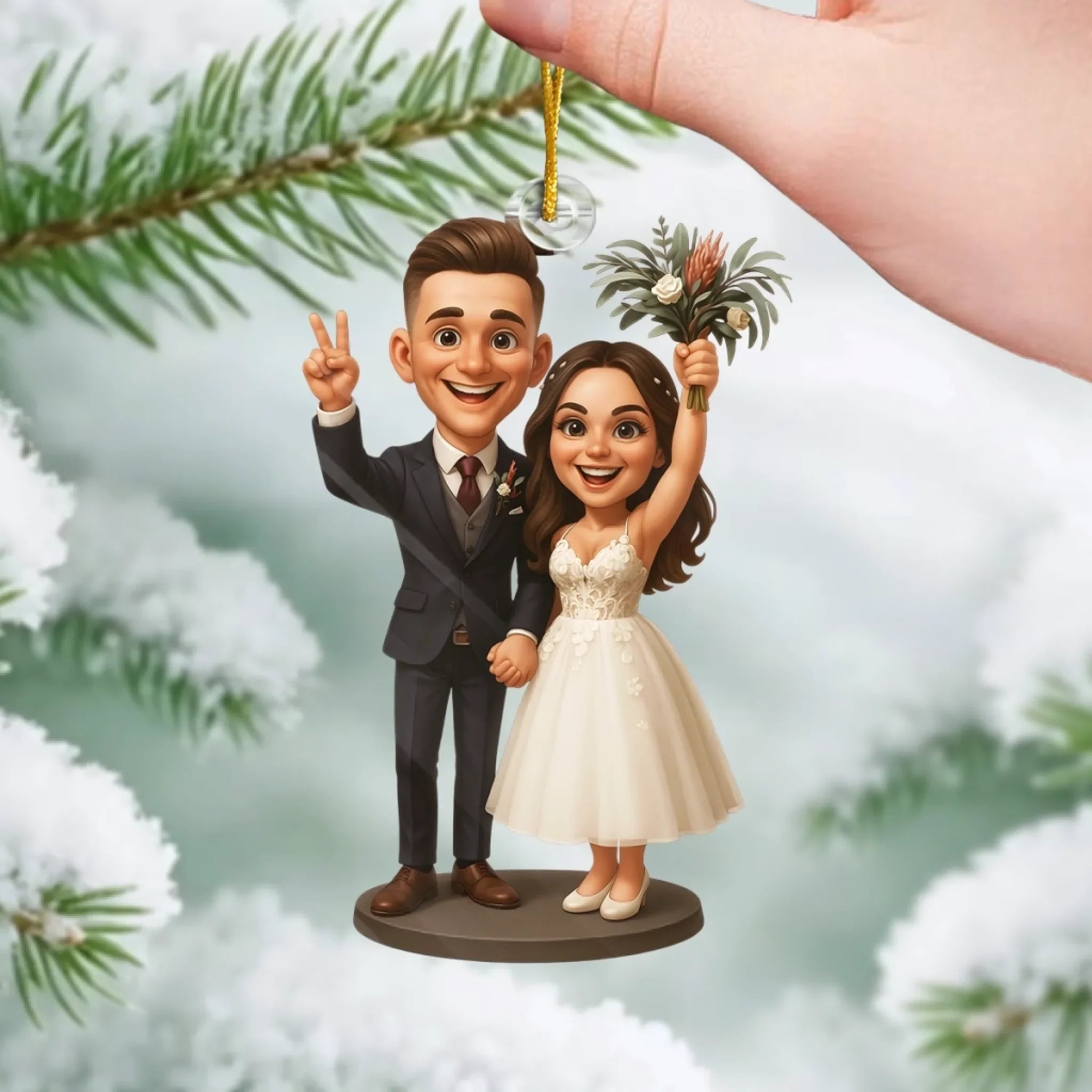 Custom Photo Acrylic Ornament - Personalized Christmas Birthday Gifts For Best Friends, Family, Coworker, Work Bestie, Husband And Wife, Dog Cat Lovers - Forever Yours, Always Mine