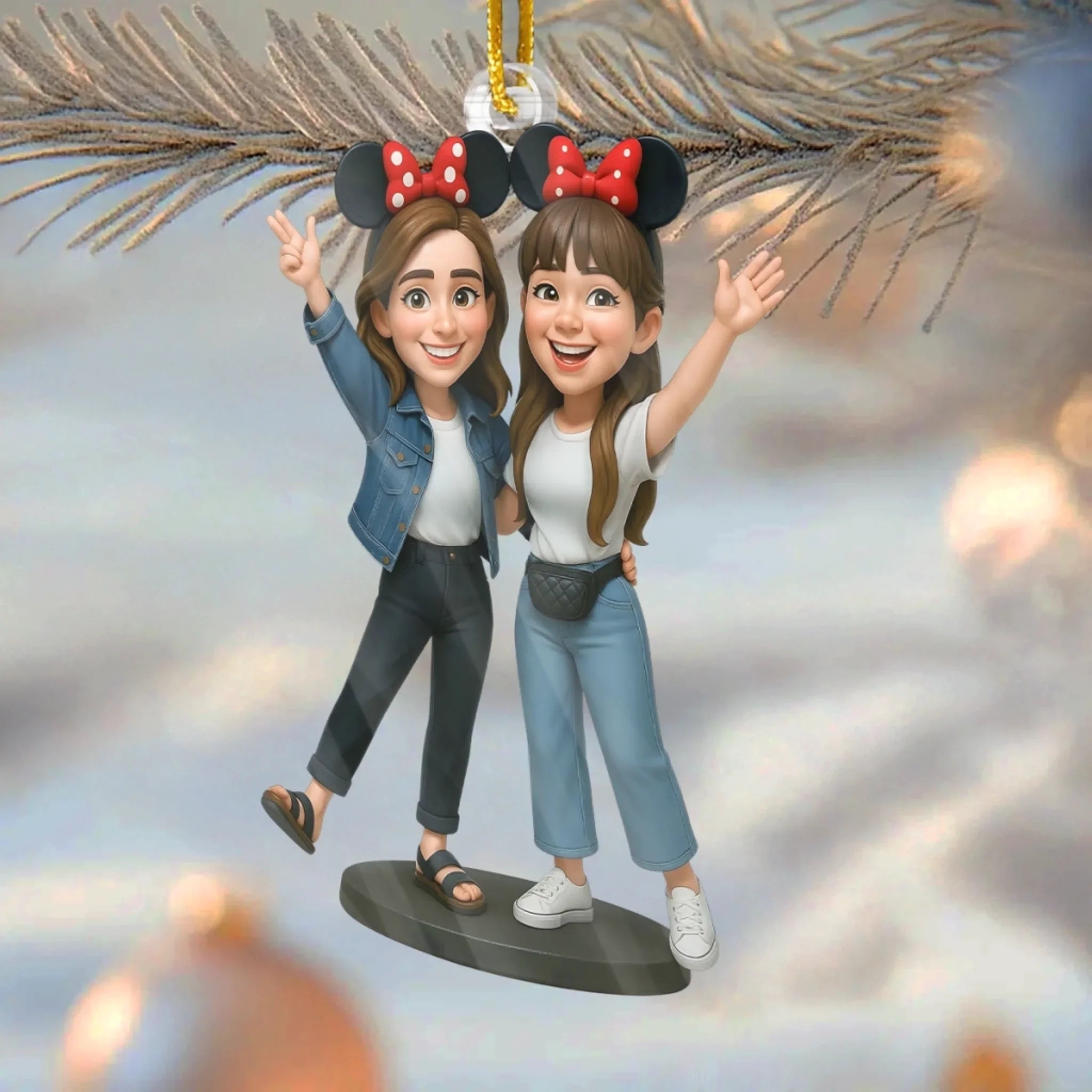 Custom Photo Acrylic Ornament - Personalized Christmas Birthday Gifts For Best Friends, Family, Coworker, Work Bestie, Husband And Wife, Dog Cat Lovers - Minnie Mood Forever