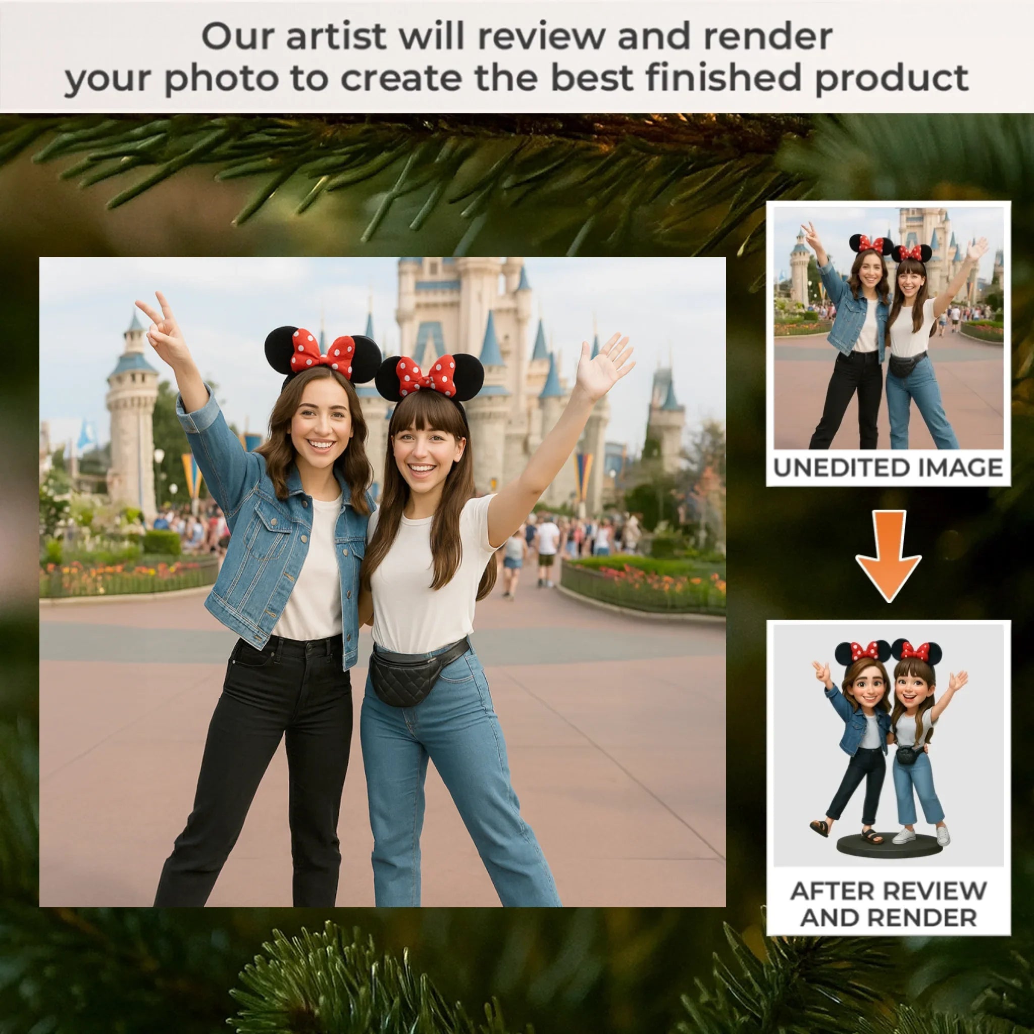 Custom Photo Acrylic Ornament - Personalized Christmas Birthday Gifts For Best Friends, Family, Coworker, Work Bestie, Husband And Wife, Dog Cat Lovers - Minnie Mood Forever