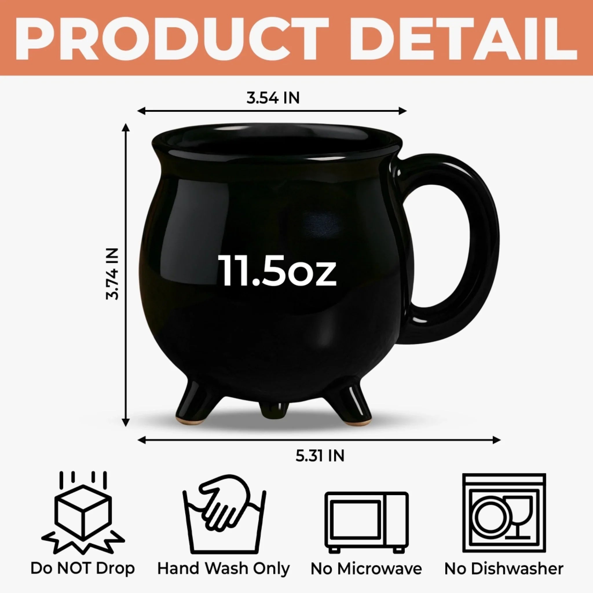 Custom 12oz Ceramic Cauldron Coffee Mug - New Arrival, Personalized Halloween Witchy Gifts For Besties, Sisters, BFF, Family, Yourself - Midnight Magic AMZ