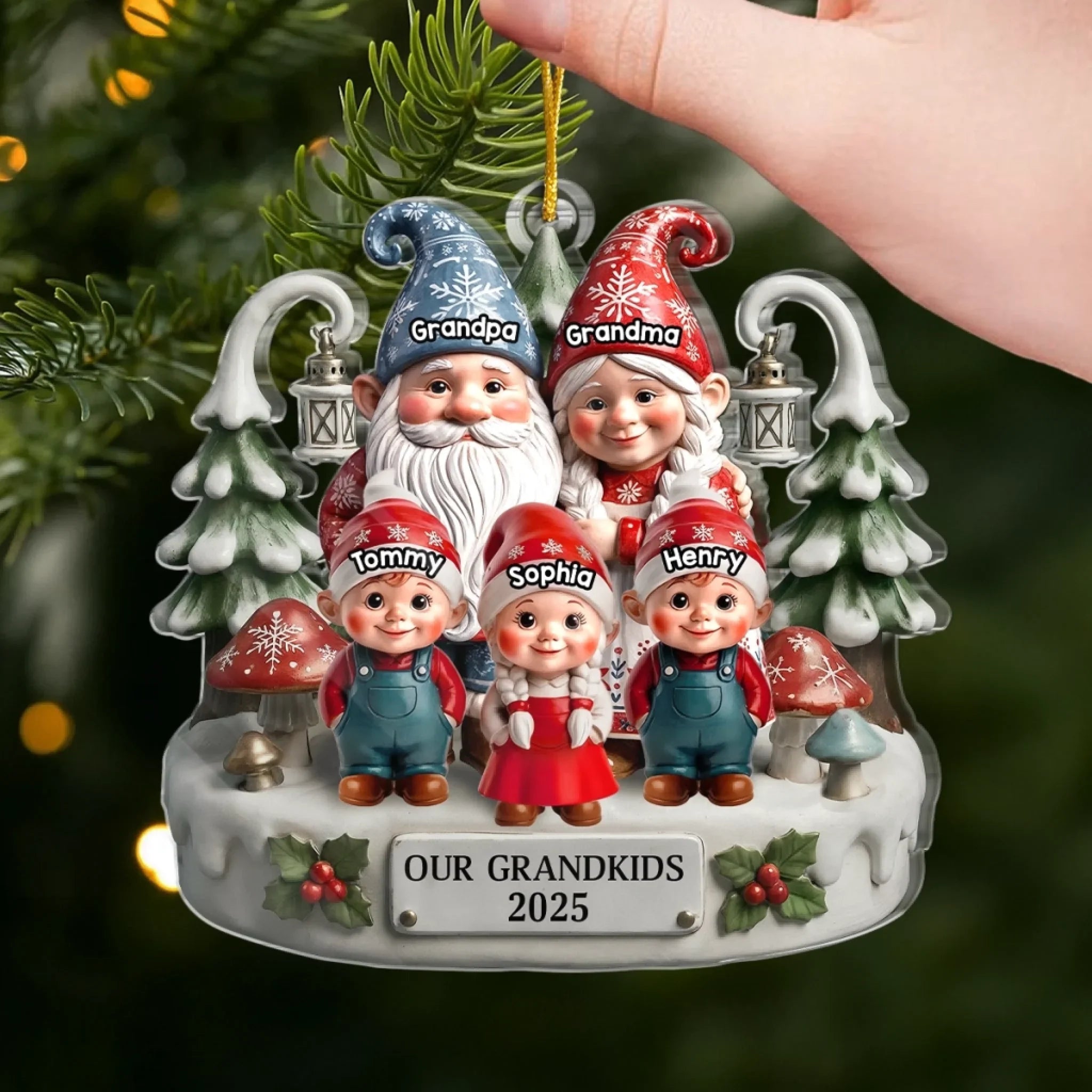 Custom Acrylic Ornament - Personalized Christmas Birthday Gifts For Mom, Dad, Grandma, Grandpa, Kids - Together Home Feels More Magical