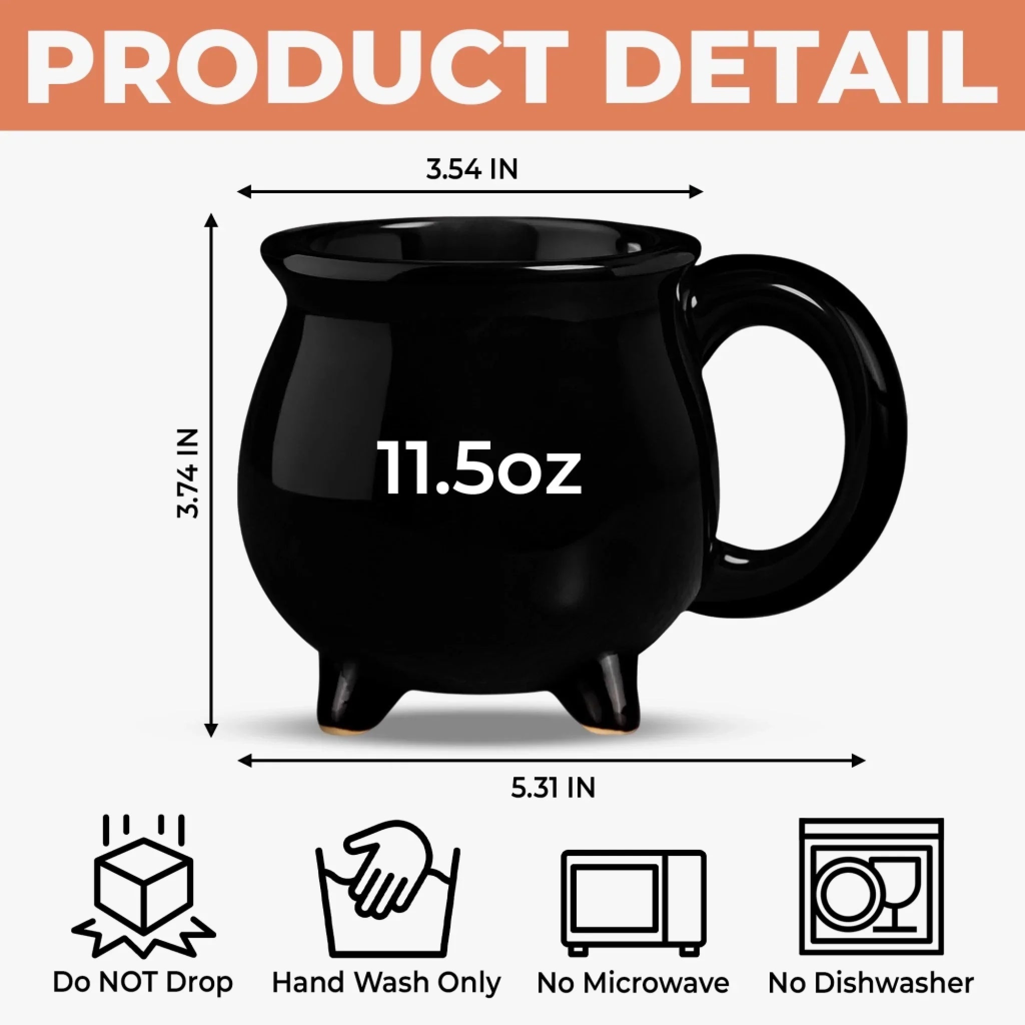 Custom 12oz Ceramic Cauldron Coffee Mug - Personalized Halloween Witchy Gifts For Besties, Sisters, BFF, Family, Yourself - Purrfectly Wicked