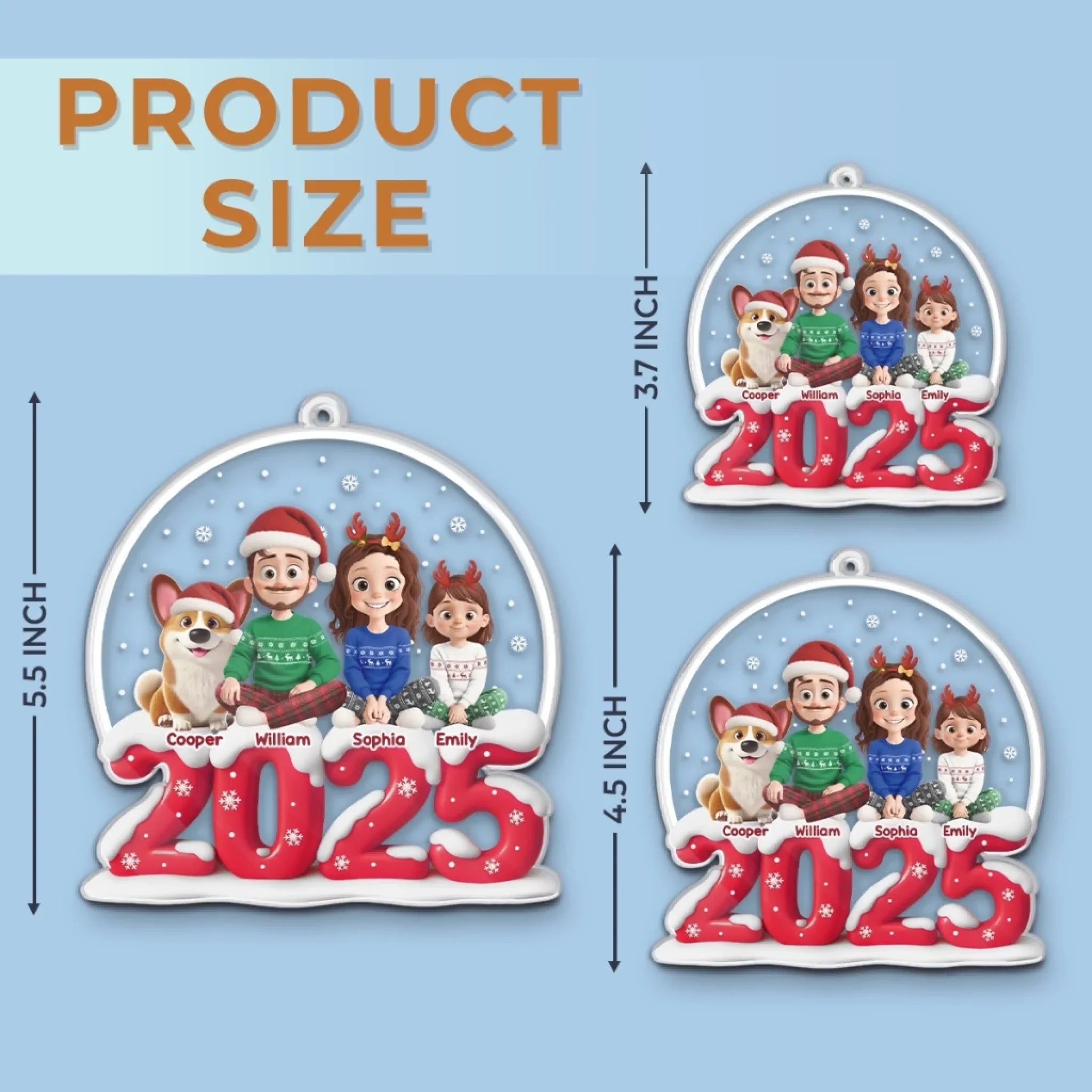Custom Acrylic Ornament - Personalized Christmas Birthday Gifts For Family, Dog Cat Lovers - Happy Together