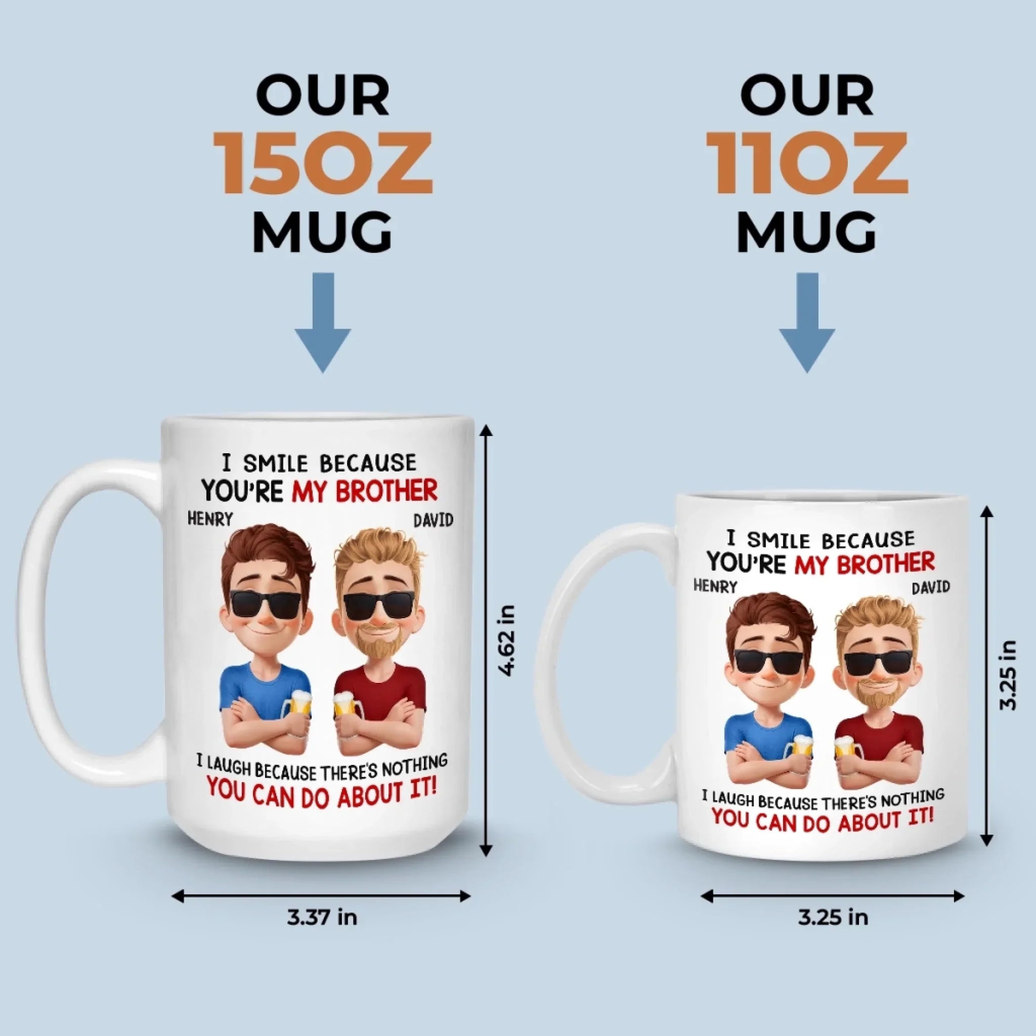 Custom Mug - Personalized Birthday Gifts For Brother - Strong Bond Always