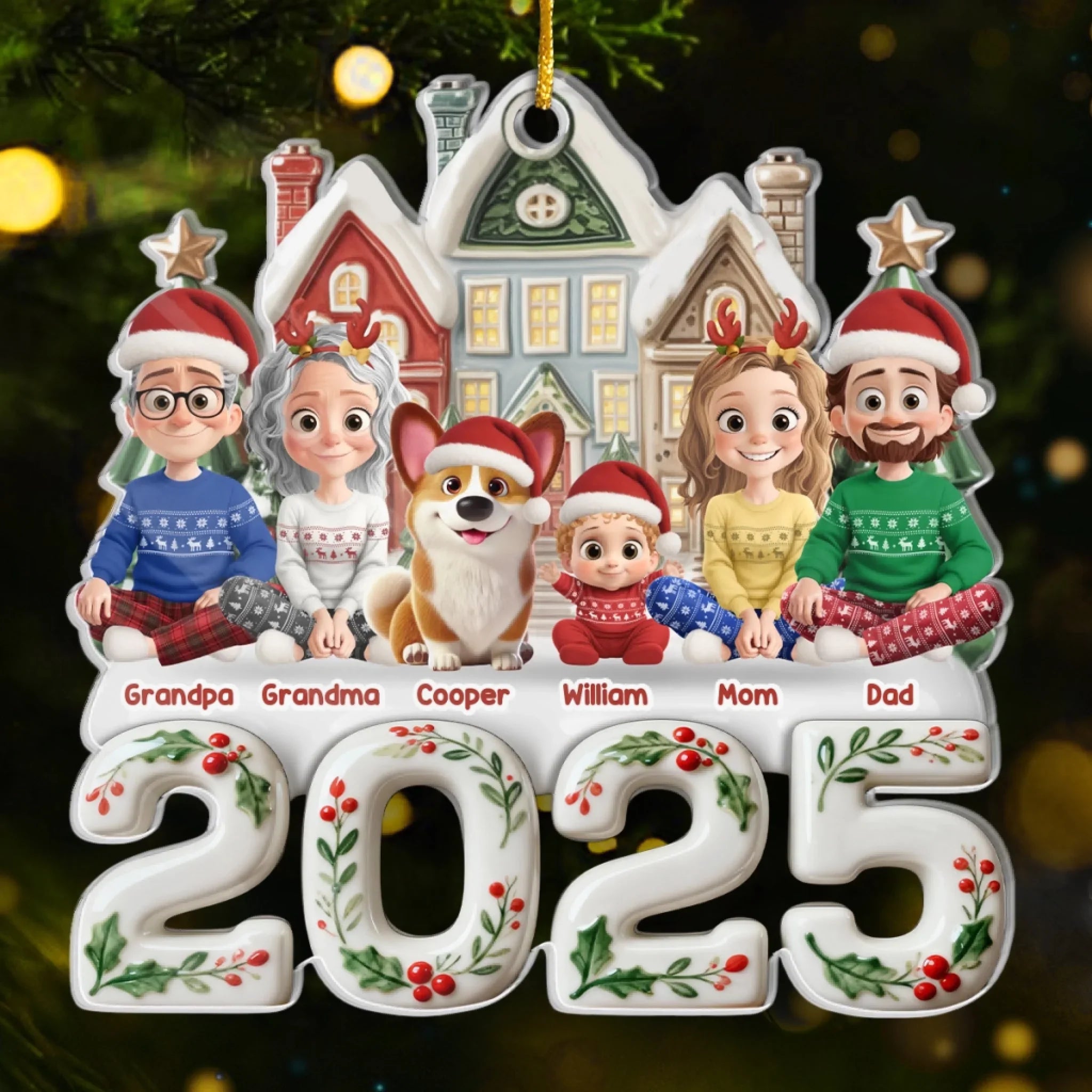 Custom Acrylic Ornament - Personalized Christmas Birthday Gifts For Family, Dog Cat Lovers - Little Moments Big Memories