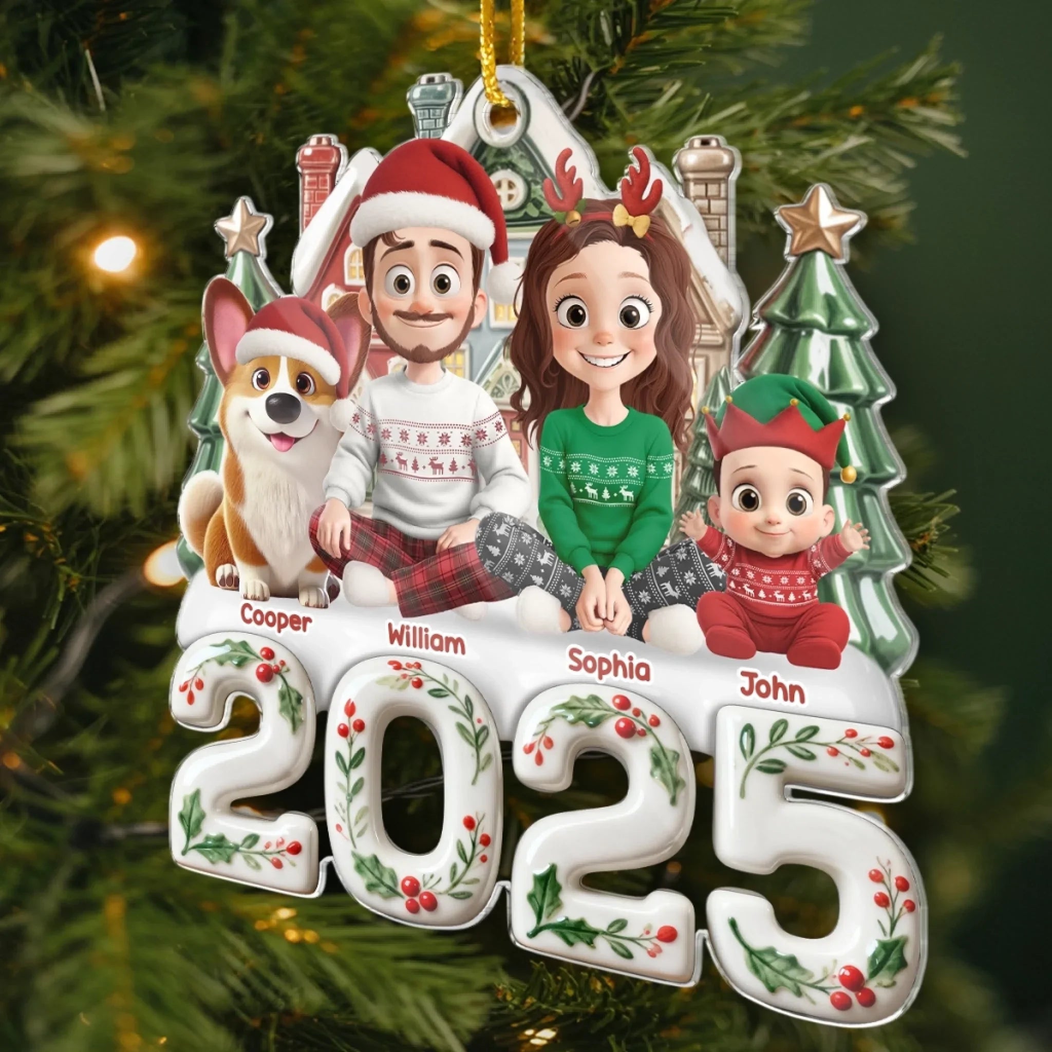 Custom Acrylic Ornament - Personalized Christmas Birthday Gifts For Family, Dog Cat Lovers - Little Moments Big Memories