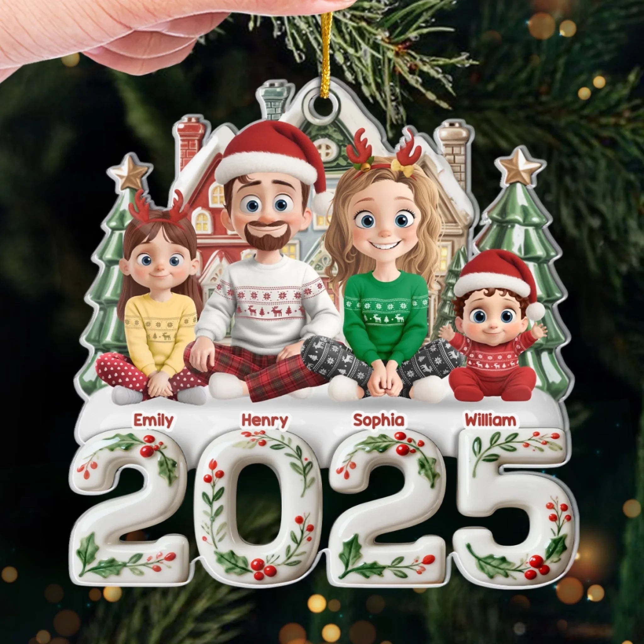 Custom Acrylic Ornament - Personalized Christmas Birthday Gifts For Family, Dog Cat Lovers - Little Moments Big Memories
