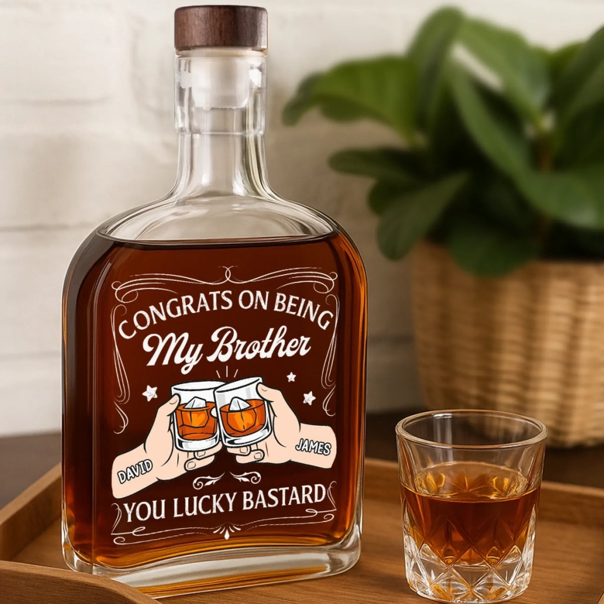 Custom Whiskey Bottle - Personalized Birthday Gifts For Brother, Sister, Best Friends - Different Paths Same Heart