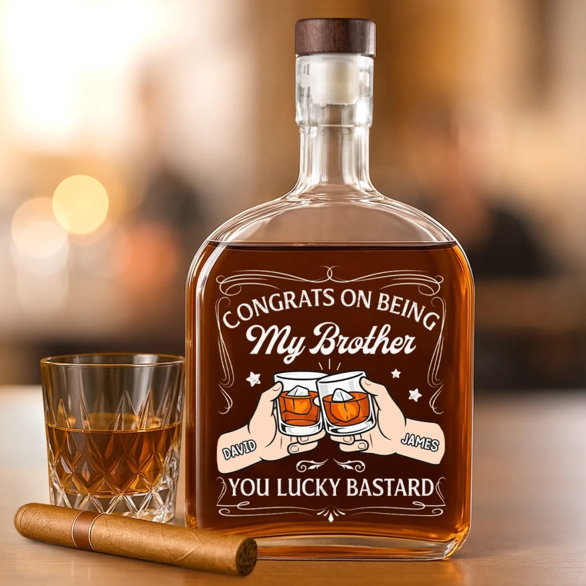 Custom Whiskey Bottle - Personalized Birthday Gifts For Brother, Sister, Best Friends - Different Paths Same Heart