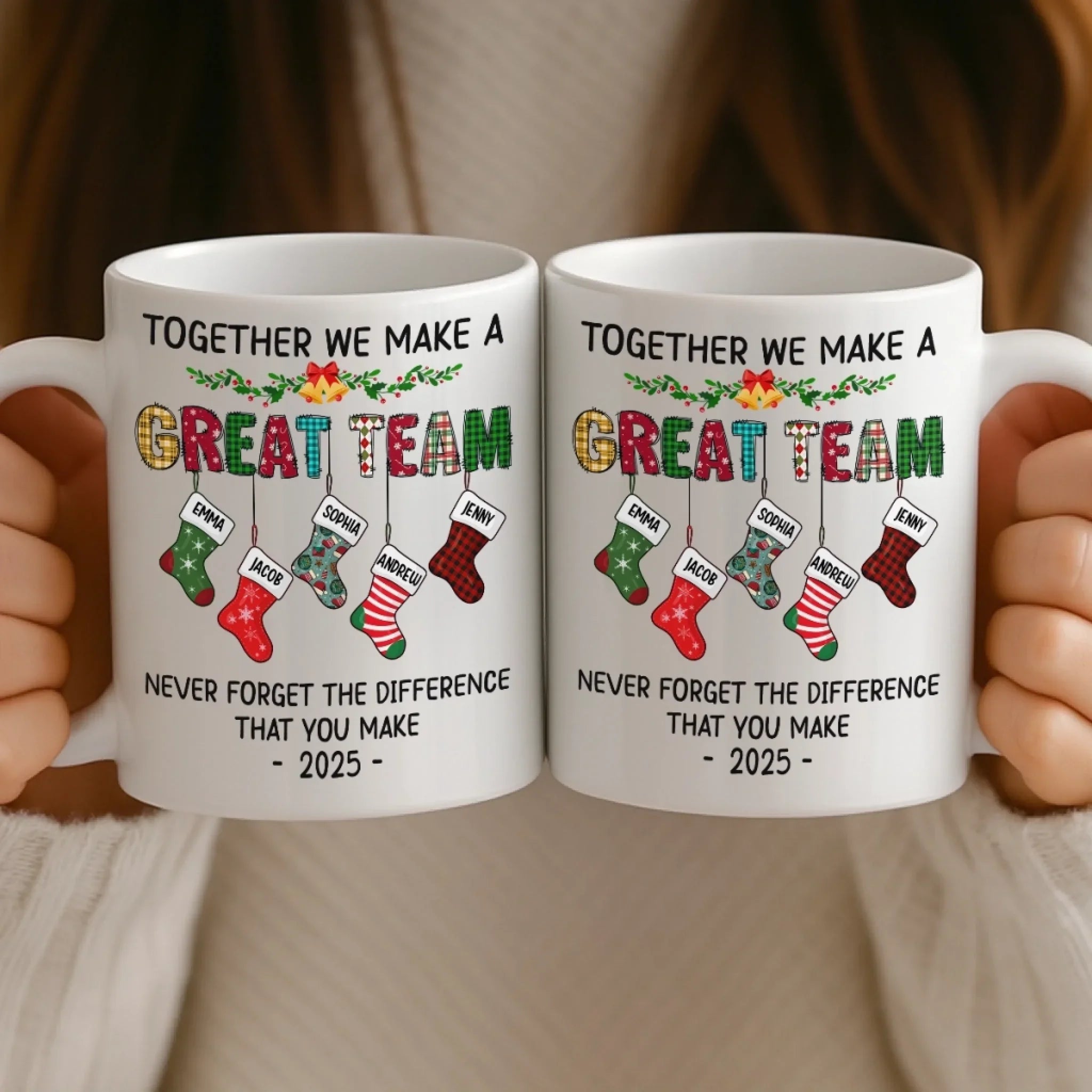 Custom Mug - Personalized Christmas Birthday Gifts For Coworker, Work Bestie - Stay Positive To Work Hard