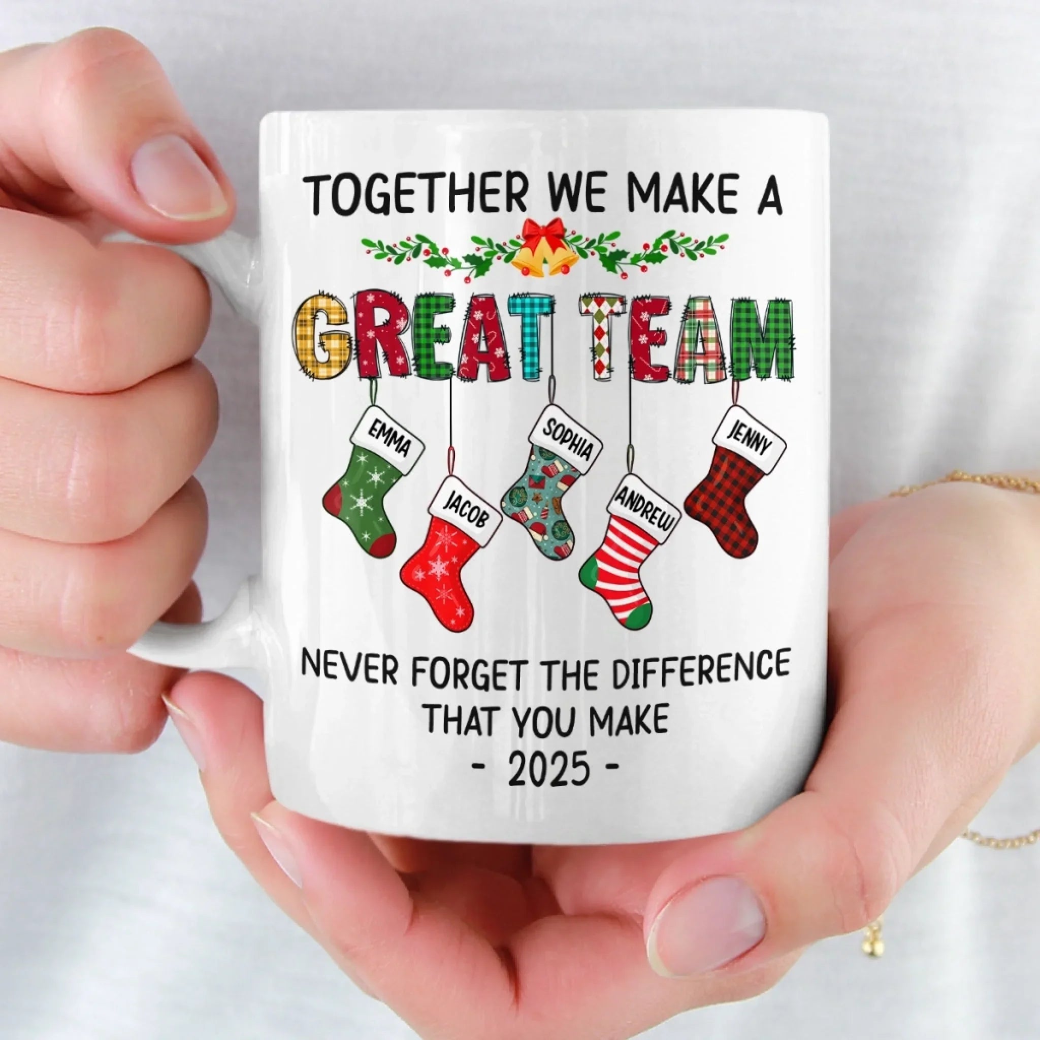 Custom Mug - Personalized Christmas Birthday Gifts For Coworker, Work Bestie - Stay Positive To Work Hard