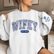 Custom Unisex Sweatshirt, Hoodie With Design On Sleeve - Personalized Anniversary Wedding Gifts For Husband And Wife, Him And Her - Still Falling For You Everyday