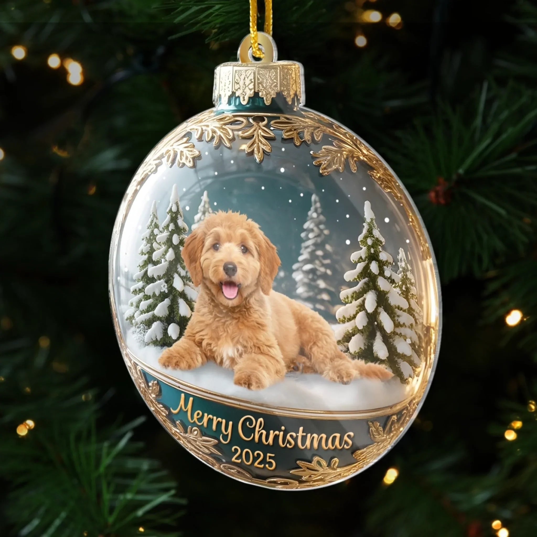 Custom Photo Acrylic Ornament - Personalized Christmas Birthday Gifts For Dog Cat Lovers, Dog Dad And Mom, Cat Owners - Merry Woofmas From The Goodest Pup