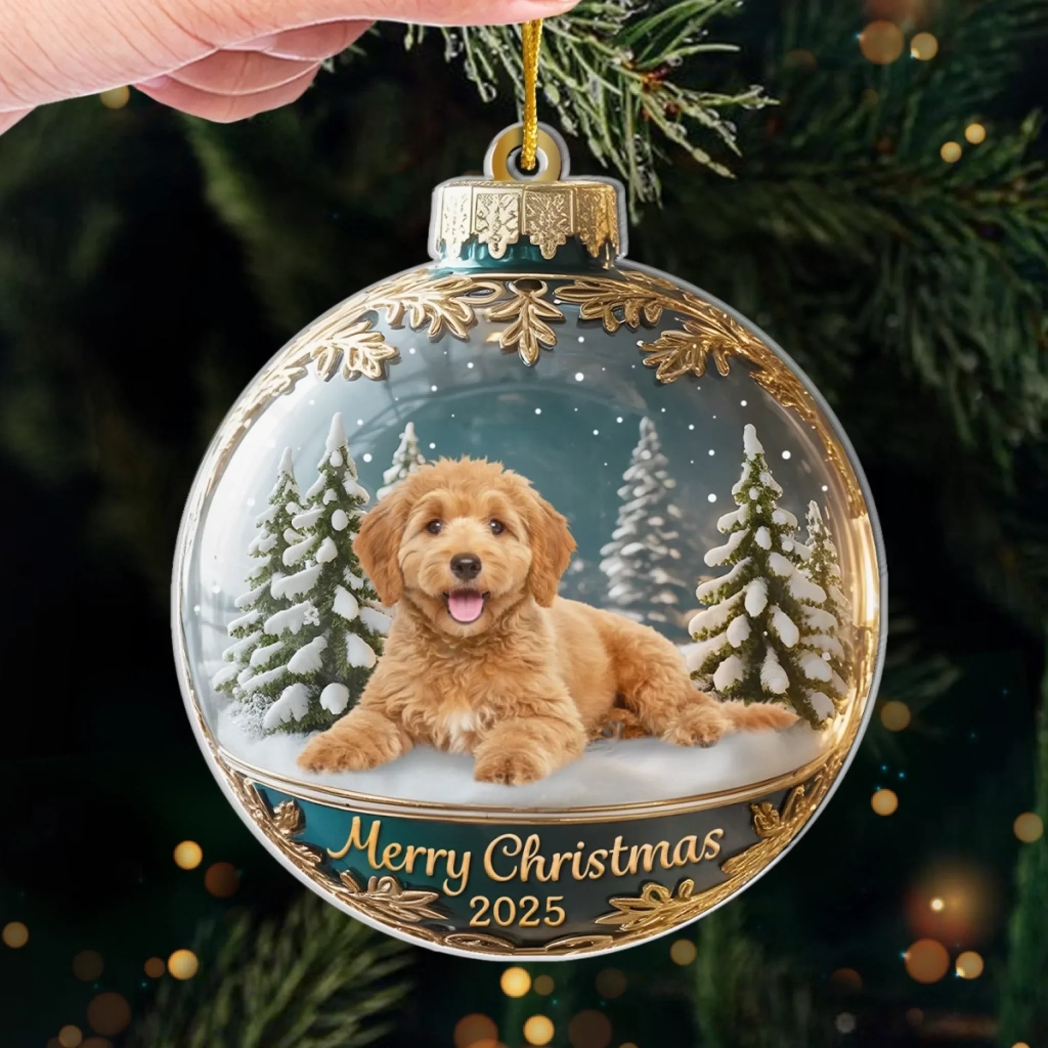 Custom Photo Acrylic Ornament - Personalized Christmas Birthday Gifts For Dog Cat Lovers, Dog Dad And Mom, Cat Owners - Merry Woofmas From The Goodest Pup