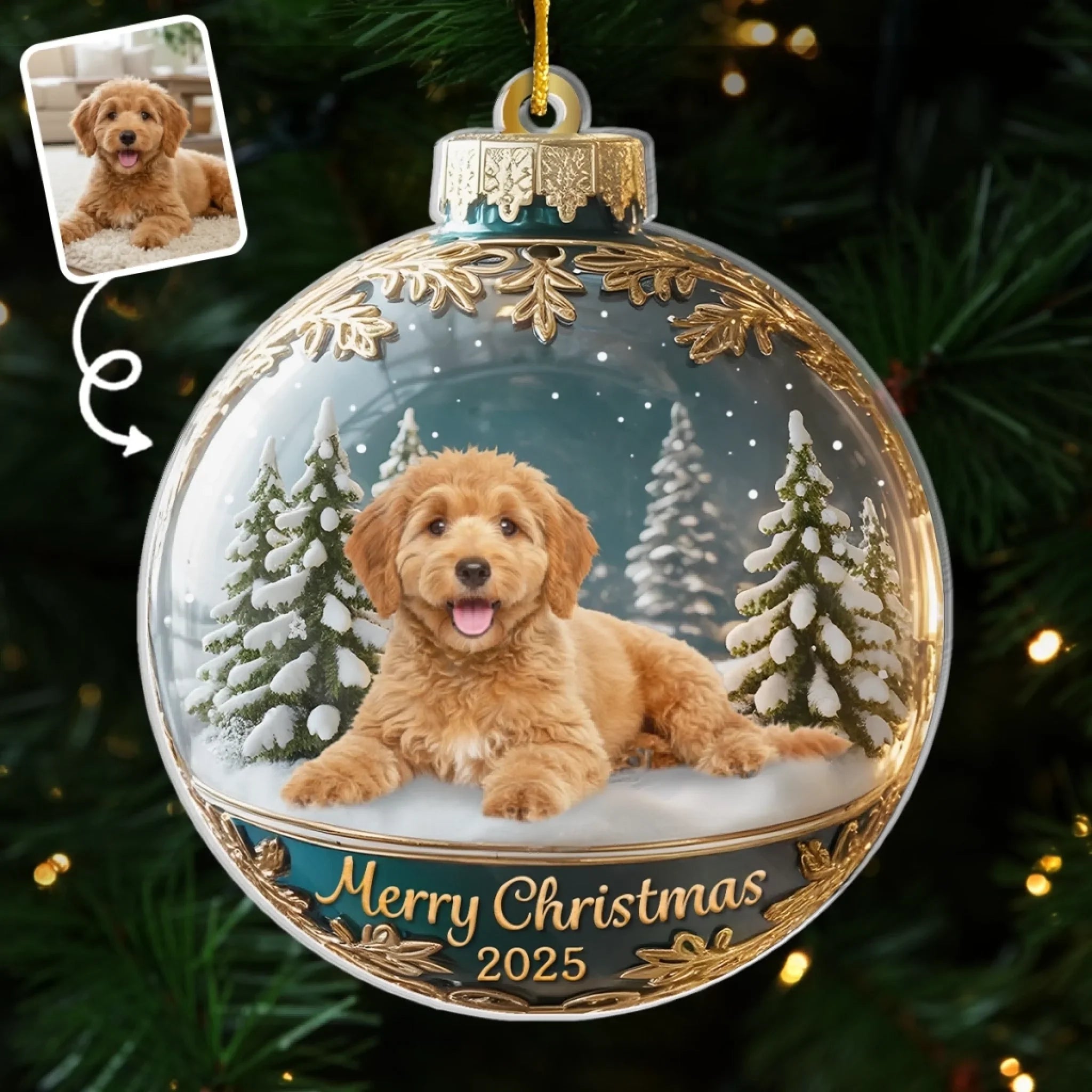 Custom Photo Acrylic Ornament - Personalized Christmas Birthday Gifts For Dog Cat Lovers, Dog Dad And Mom, Cat Owners - Merry Woofmas From The Goodest Pup