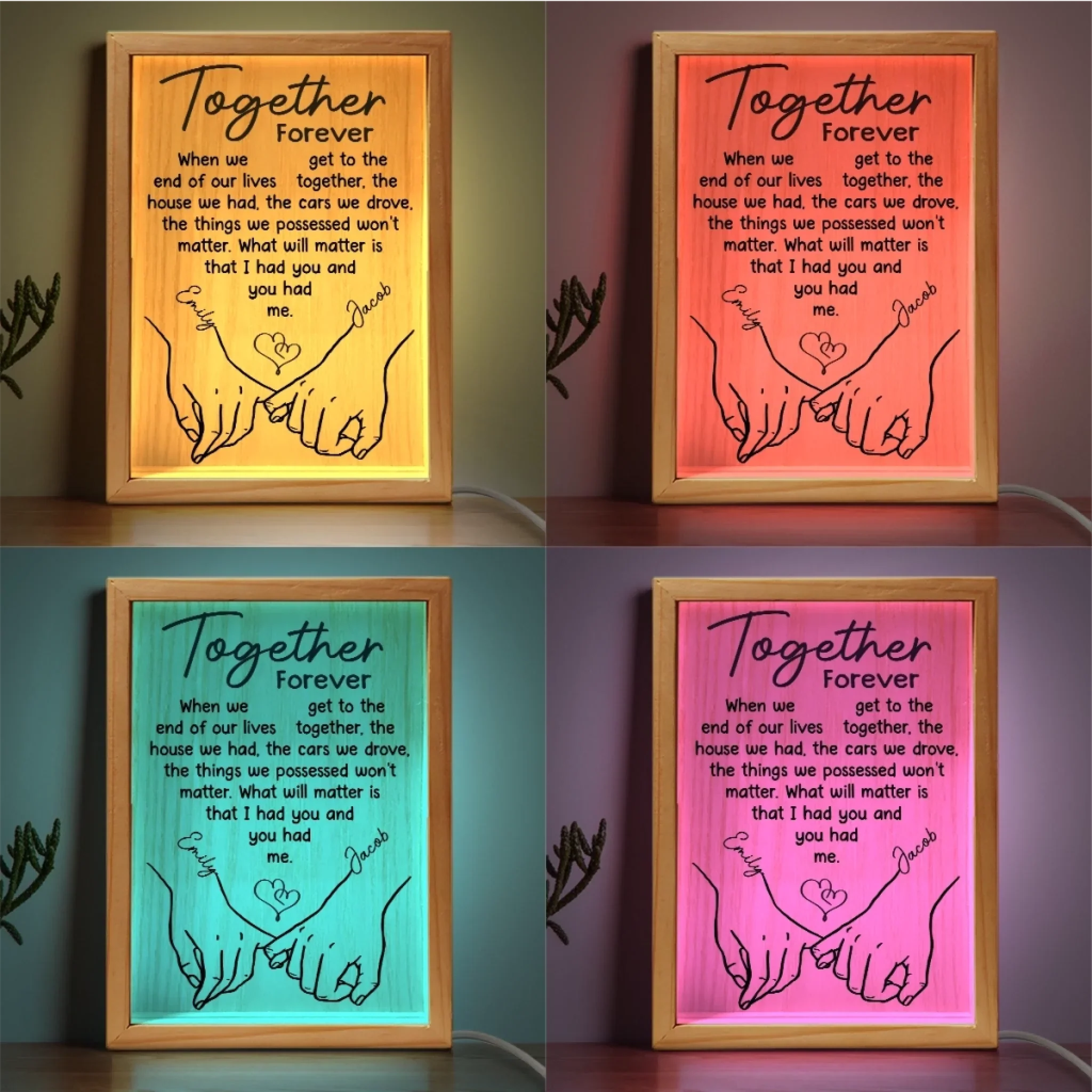 Custom Frame Light Box - Personalized Anniversary Wedding Gifts For Husband And Wife, Him And Her - Together We Choose Us