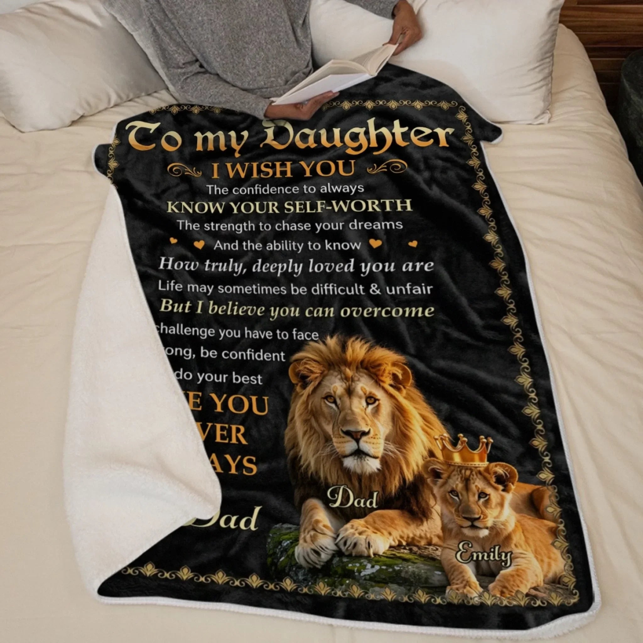 Custom Blanket - Personalized Birthday Gifts For Dad, Son, Daughter, Grandson, Granddaughter - You Mean The World