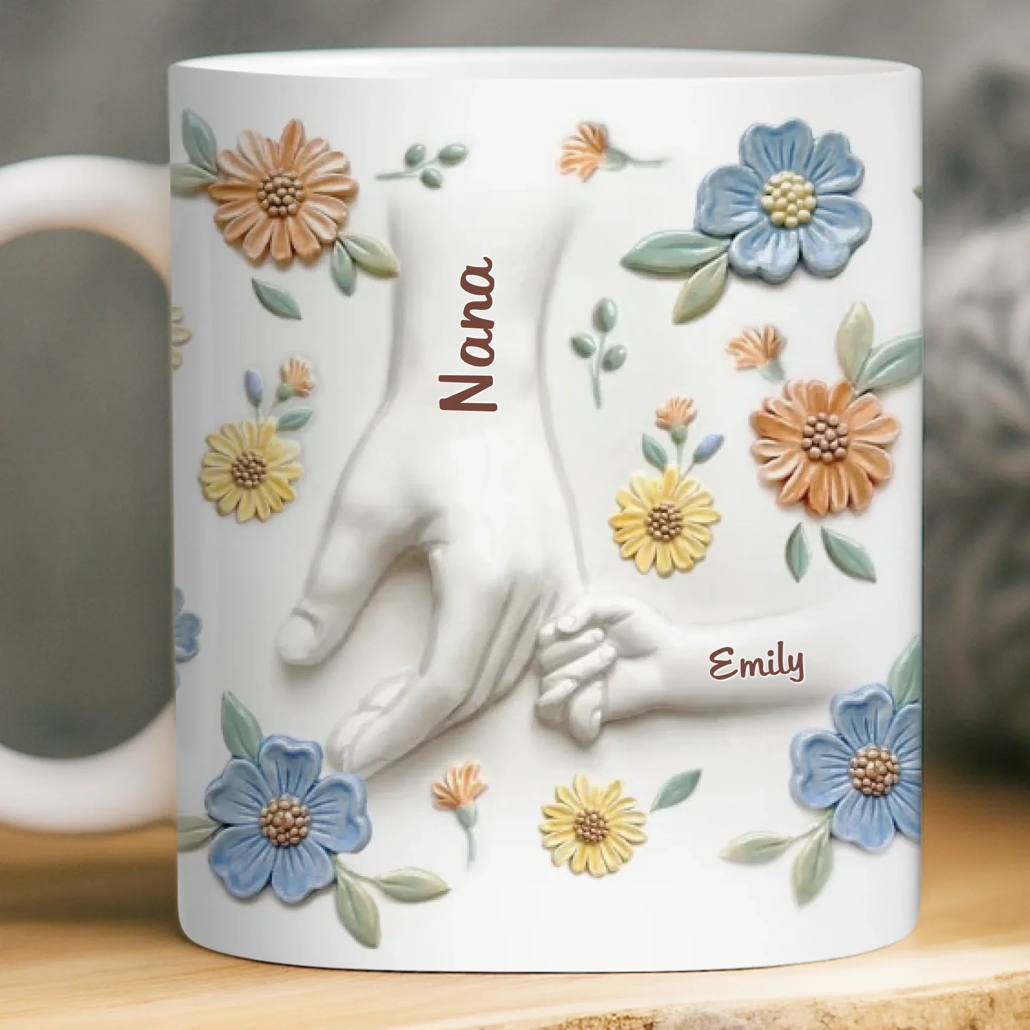 Custom 3D Inflated Effect Printed Mug - Personalized Mother's Day Gifts For Mom, Grandma - Family Held Together