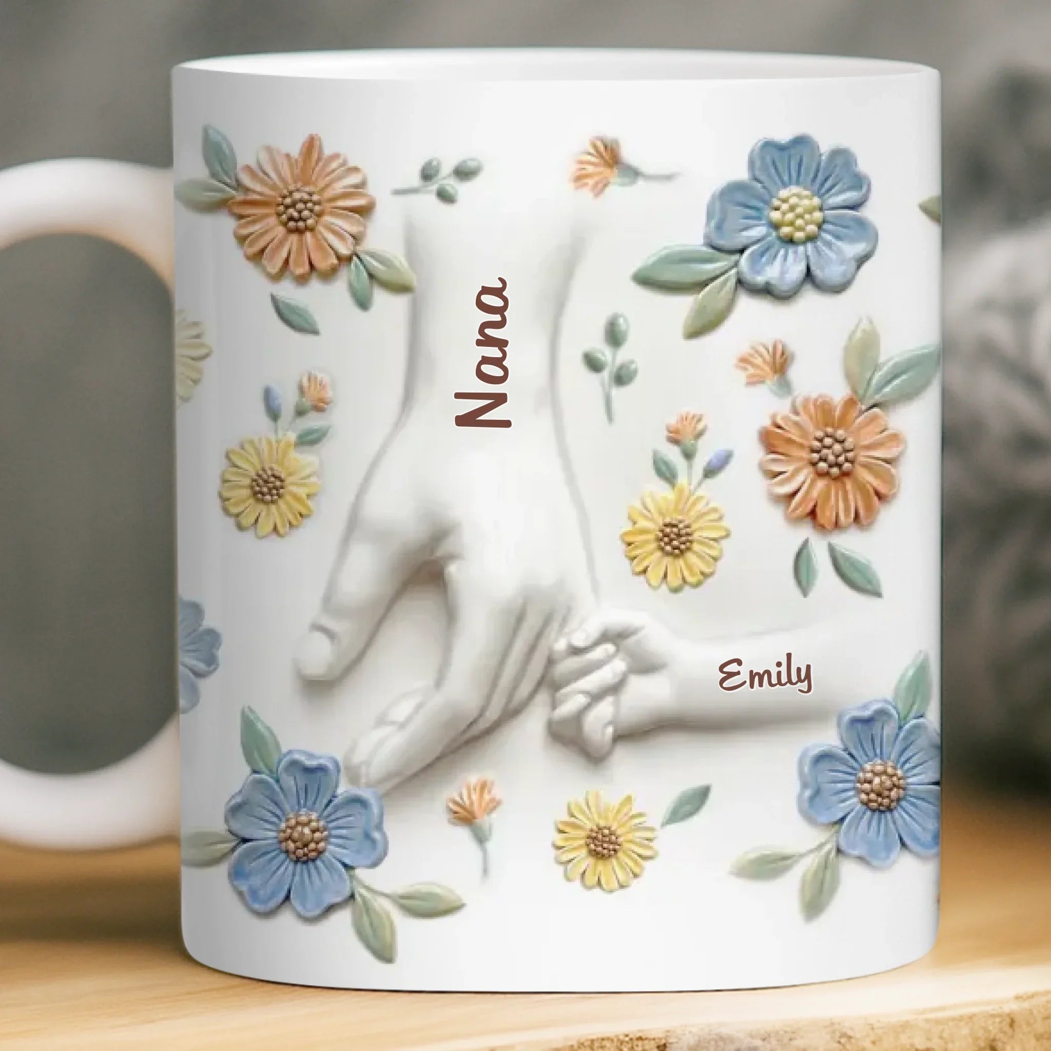 Custom 3D Inflated Effect Printed Mug - Personalized Mother's Day Gifts For Mom, Grandma - Family Held Together