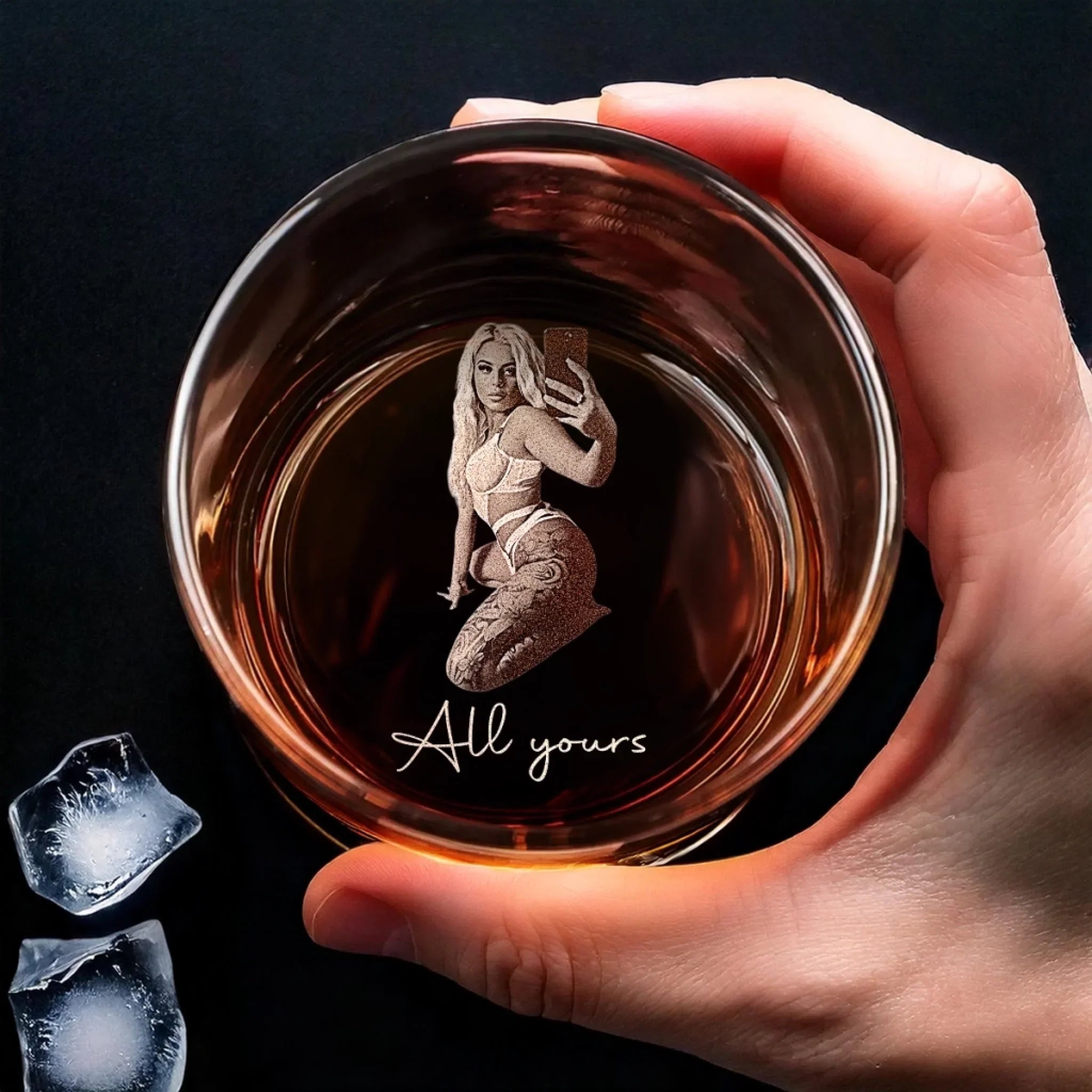Custom Photo Whiskey Glass - Personalized Anniversary Wedding Gifts For Husband And Wife, Him And Her, Wine, Bourbon, Whiskey Lovers - Love Aged To Perfection
